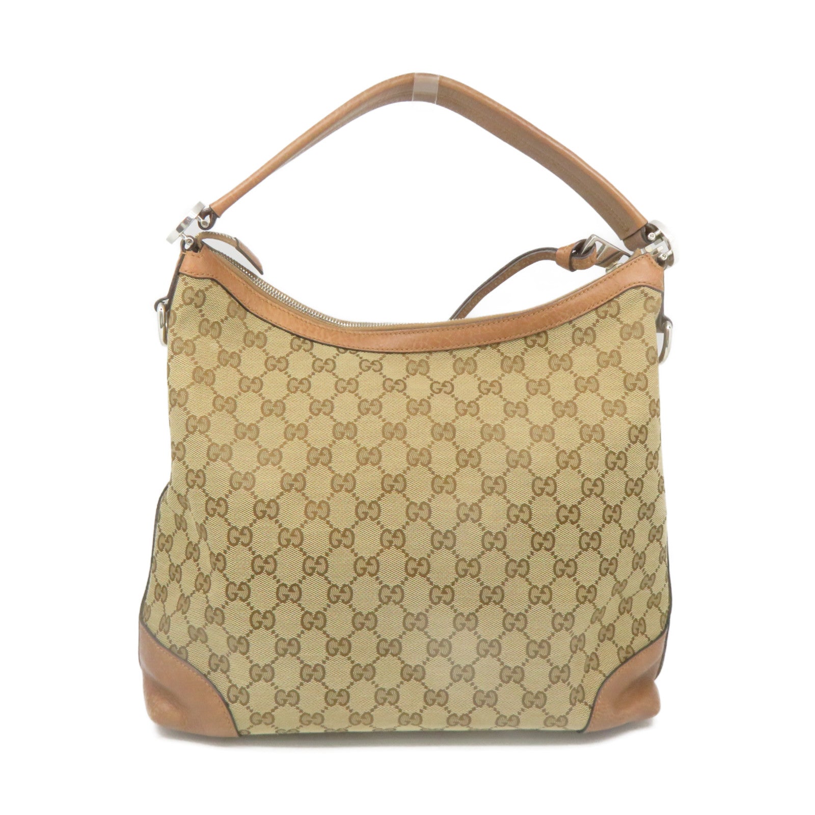 GUCCI GG Canvas Shoulder Bag Brown