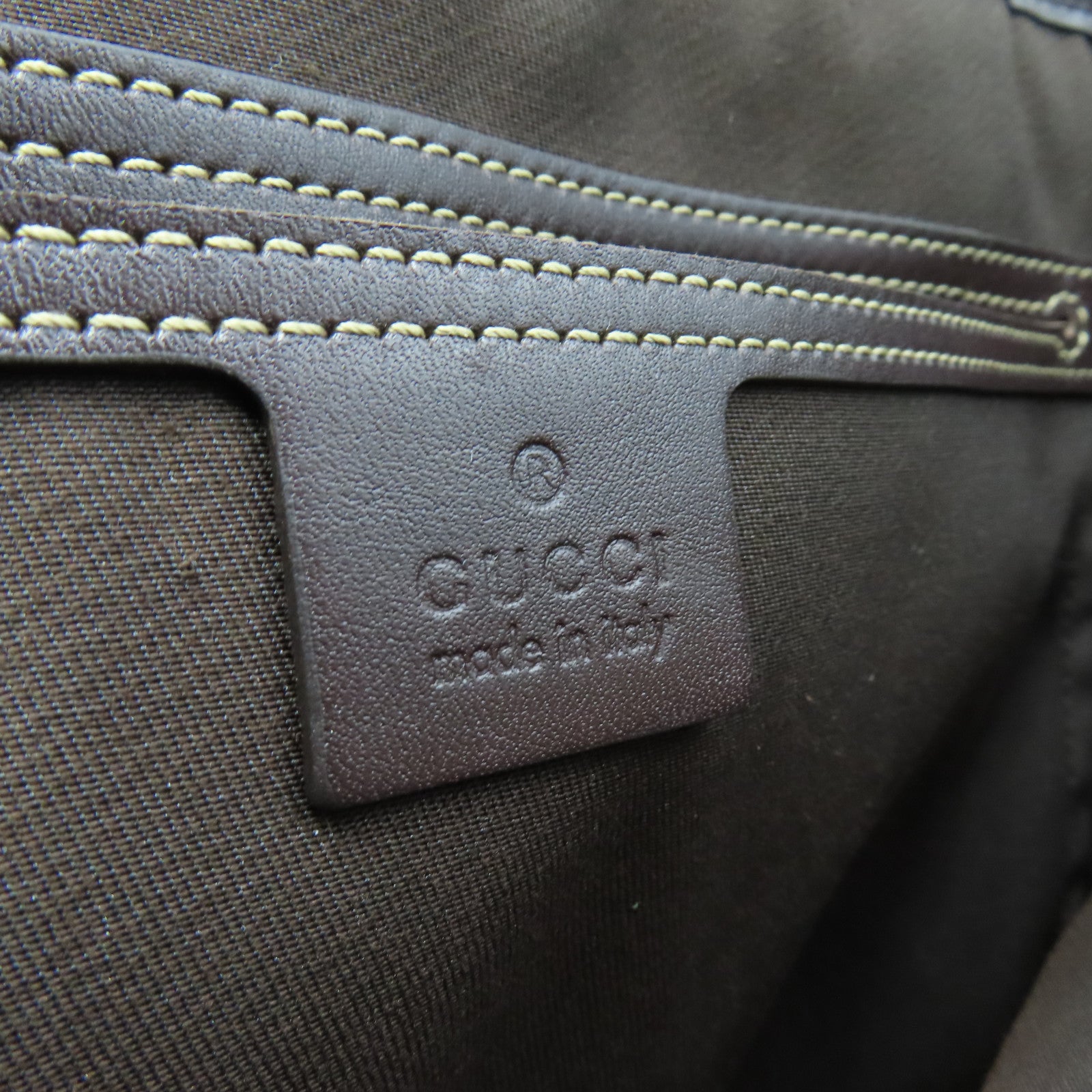 GUCCI 塗層帆布Tote Bag金扣手挽袋啡色