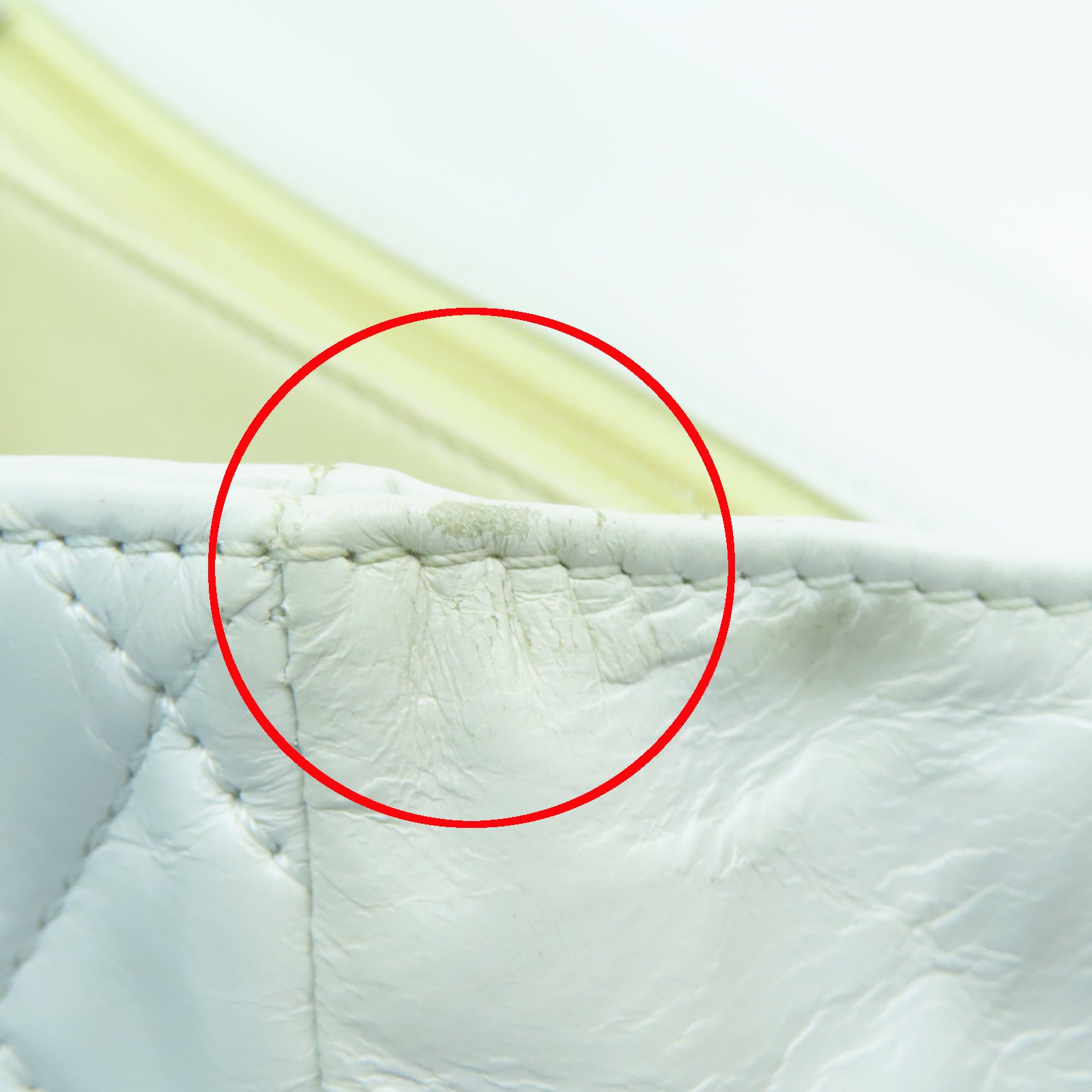 CHANEL 菱格牛皮皮革Shoulder Bag銀扣鏈帶肩背袋白色
