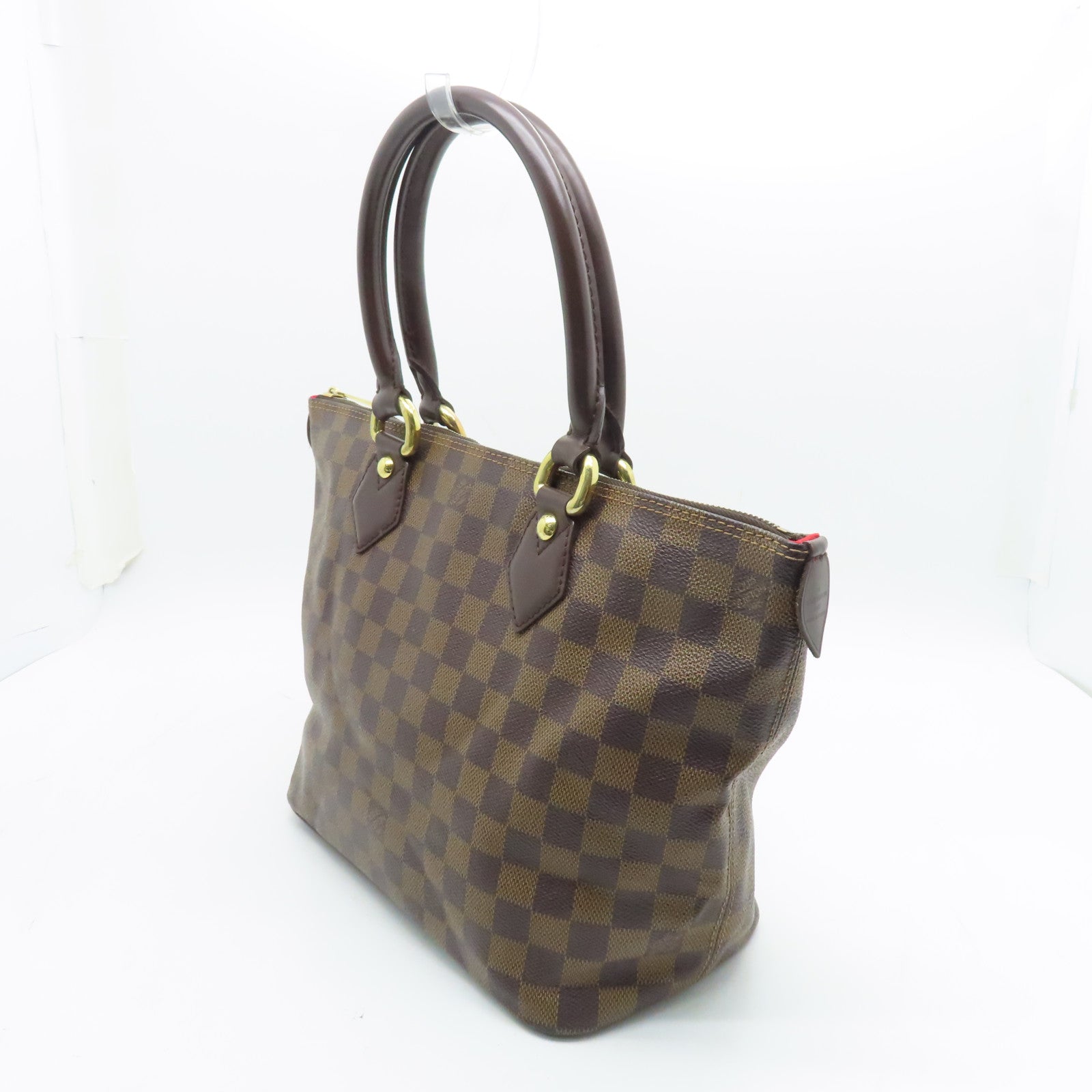 LOUIS VUITTON Damier Saleya PM金扣手挽袋啡色