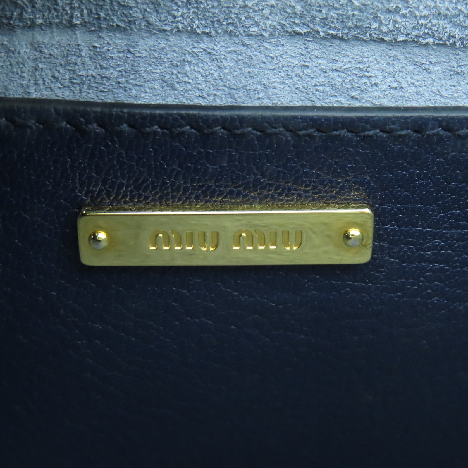 Miu Miu 牛皮皮革Shoulder Bag金扣肩背袋蓝色