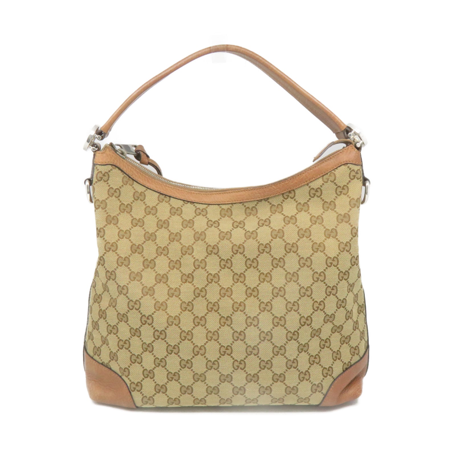 GUCCI GG Canvas Shoulder Bag Brown