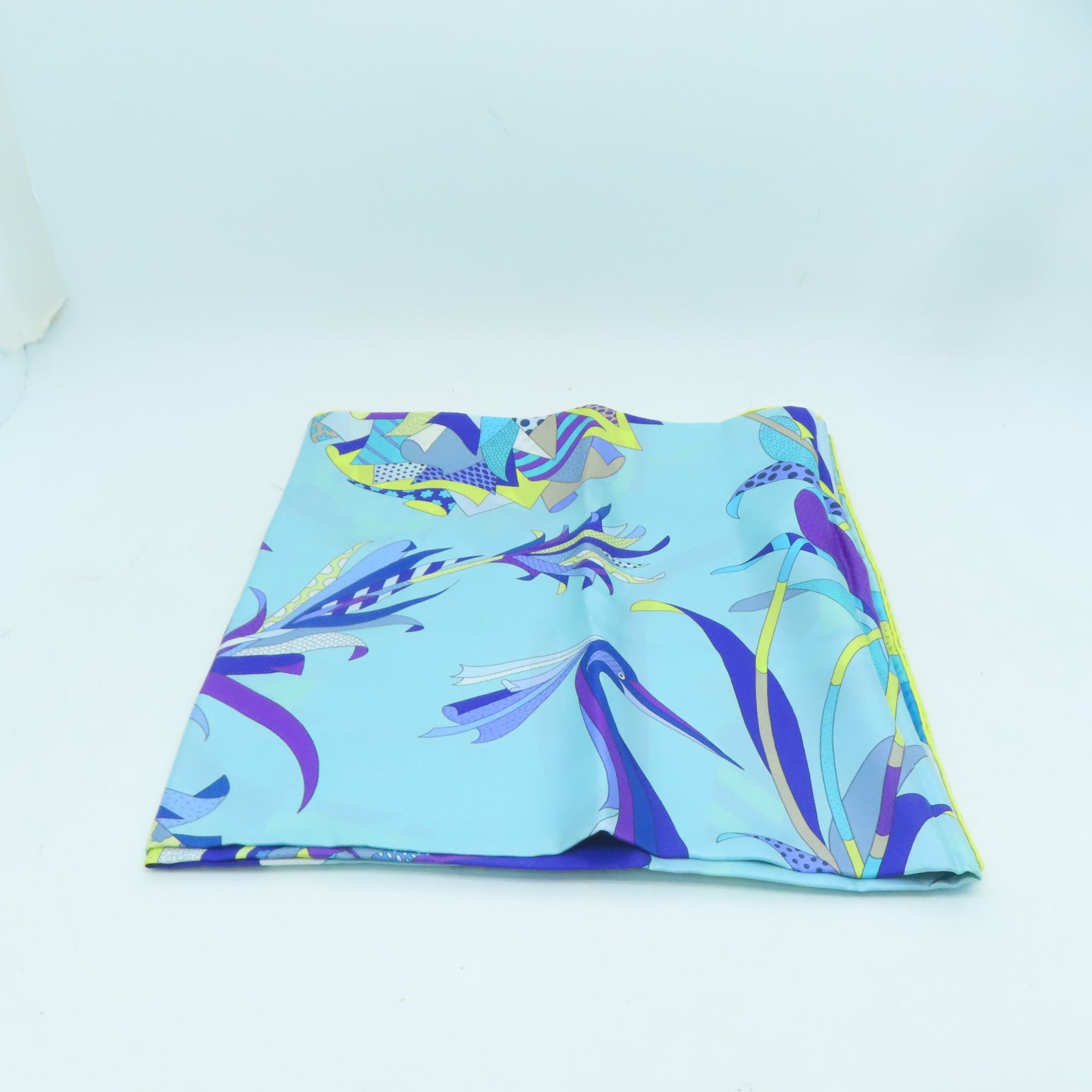 HERMES 絲質Scarf 140x140絲巾藍色/黃色