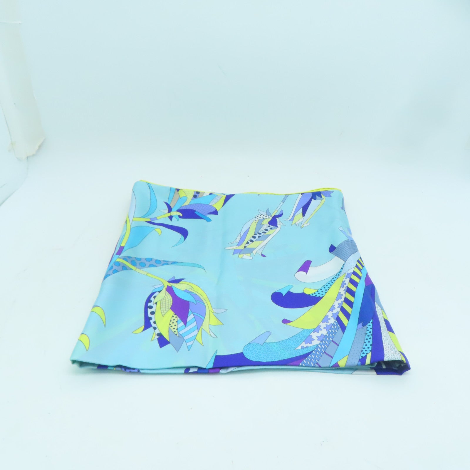 HERMES 絲質Scarf 140x140絲巾藍色/黃色