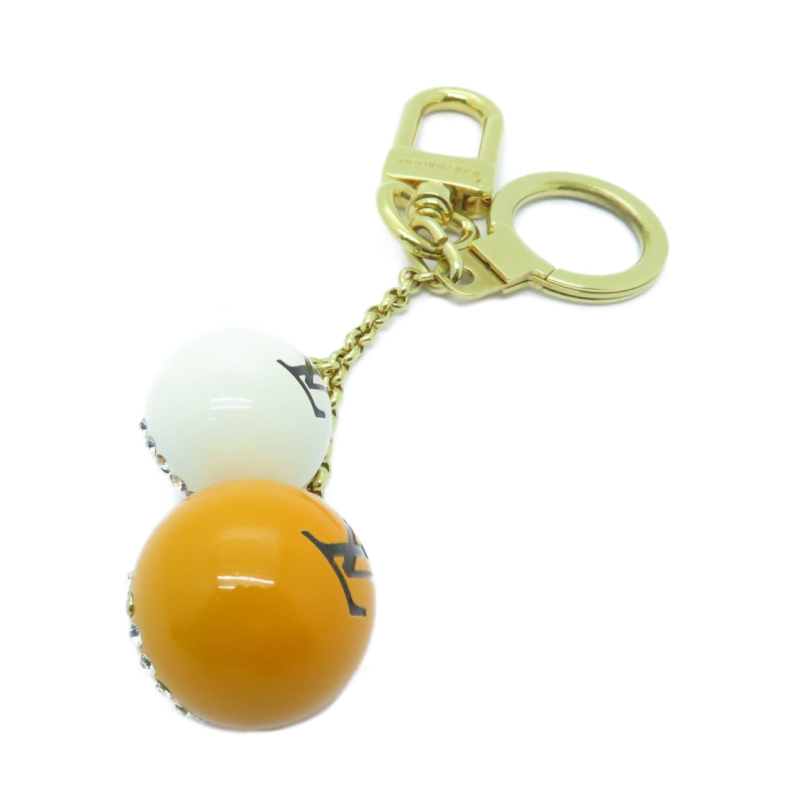 LOUIS VUITTON PVC/Metal Key Ring金扣鎖匙扣橙色/白色