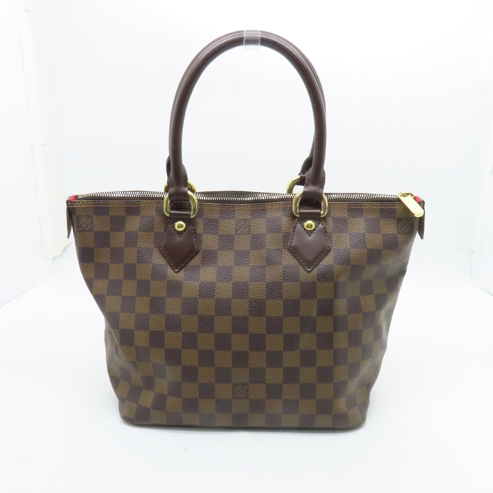 LOUIS VUITTON Damier Saleya PM金扣手挽袋啡色
