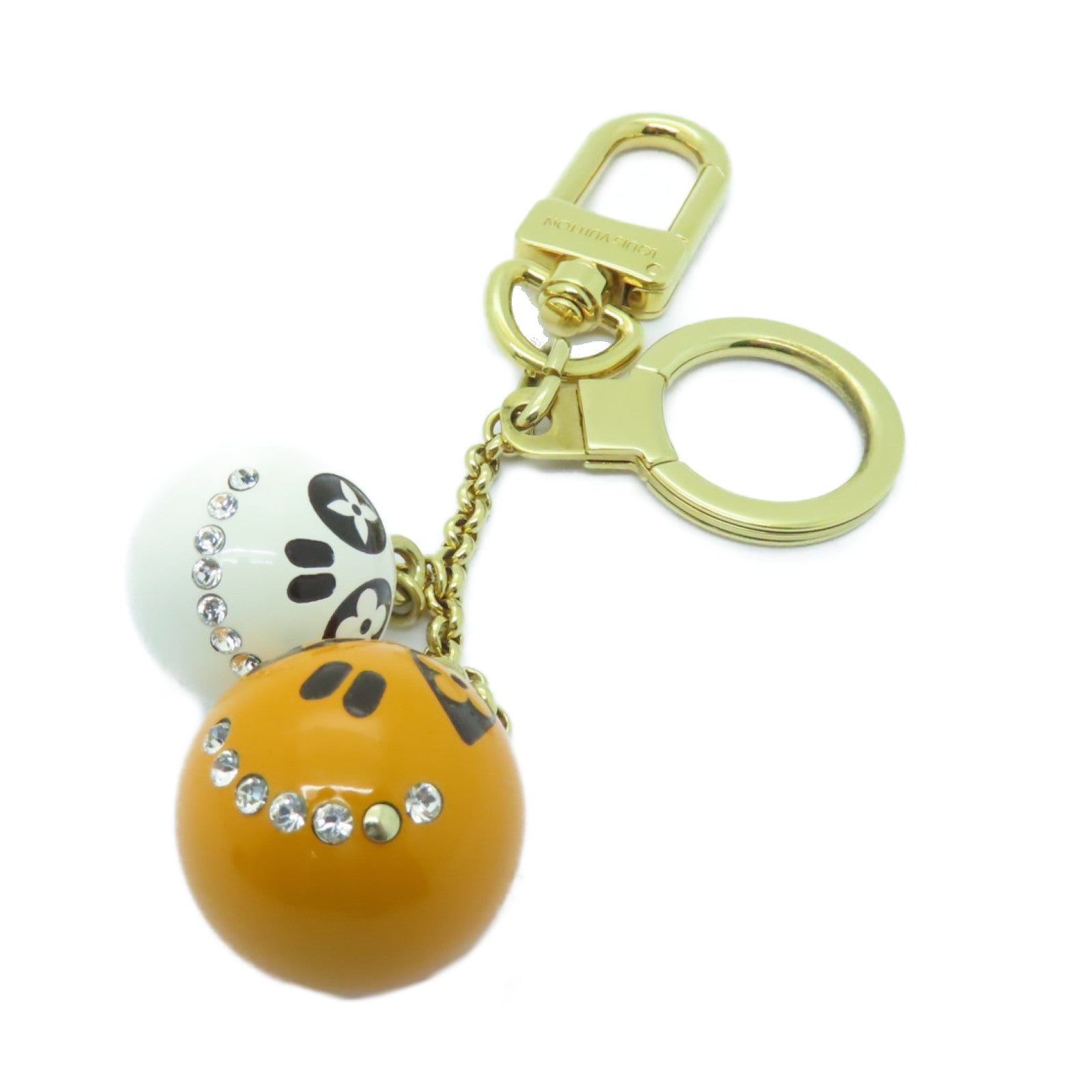 LOUIS VUITTON PVC/Metal Key Ring金扣鎖匙扣橙色/白色