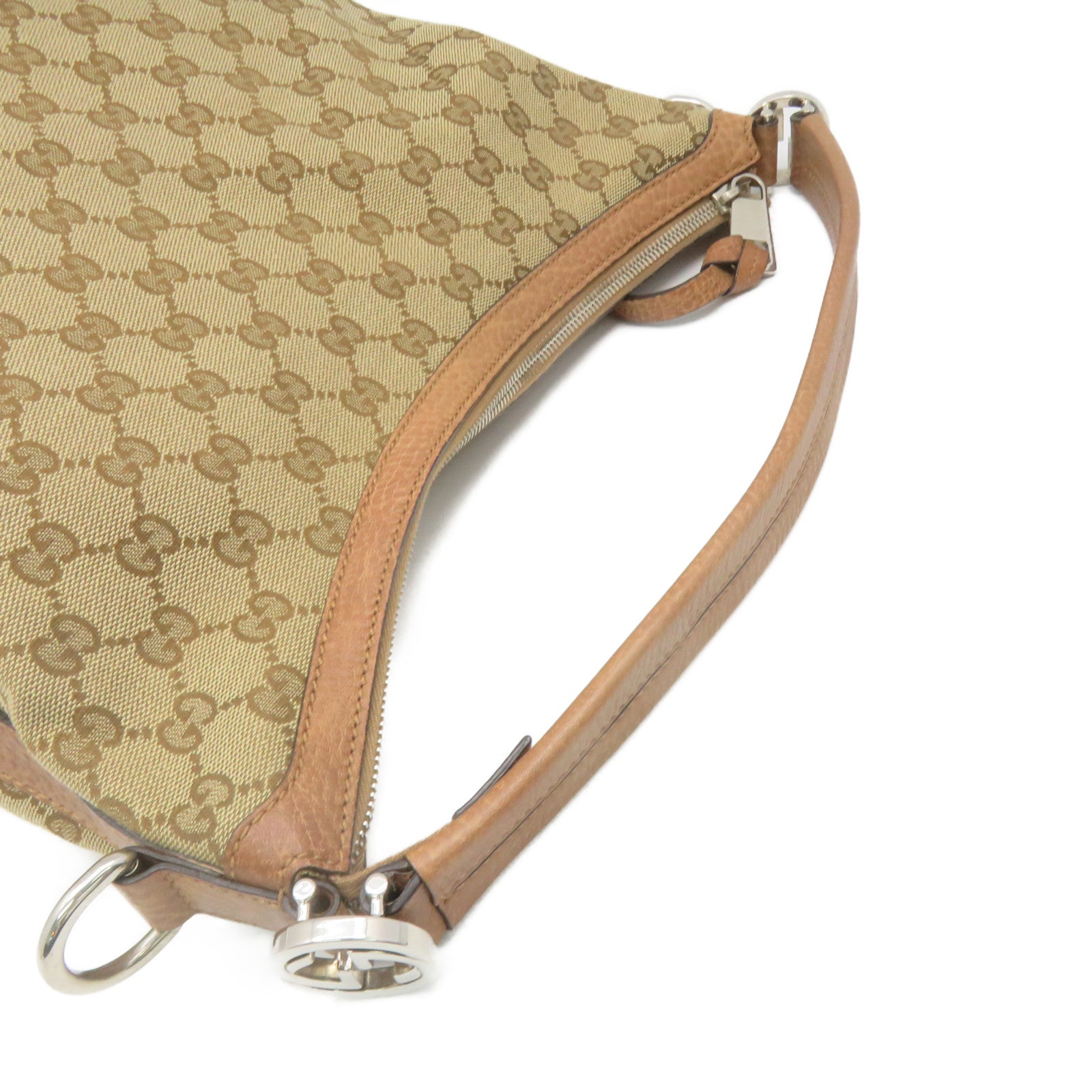 GUCCI GG Canvas Shoulder Bag Brown
