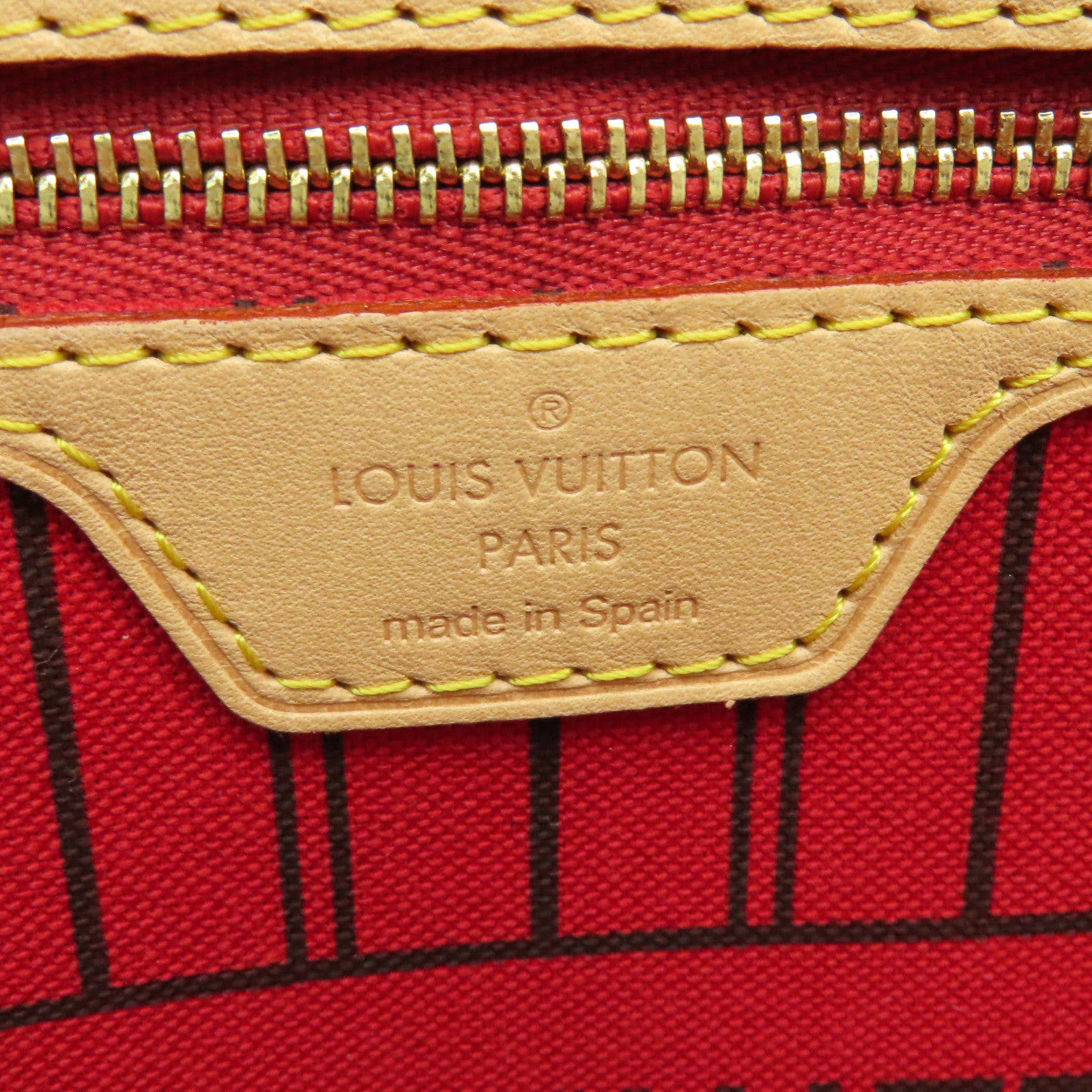LOUIS VUITTON Monogram Neverfull MM金扣手挽袋啡色