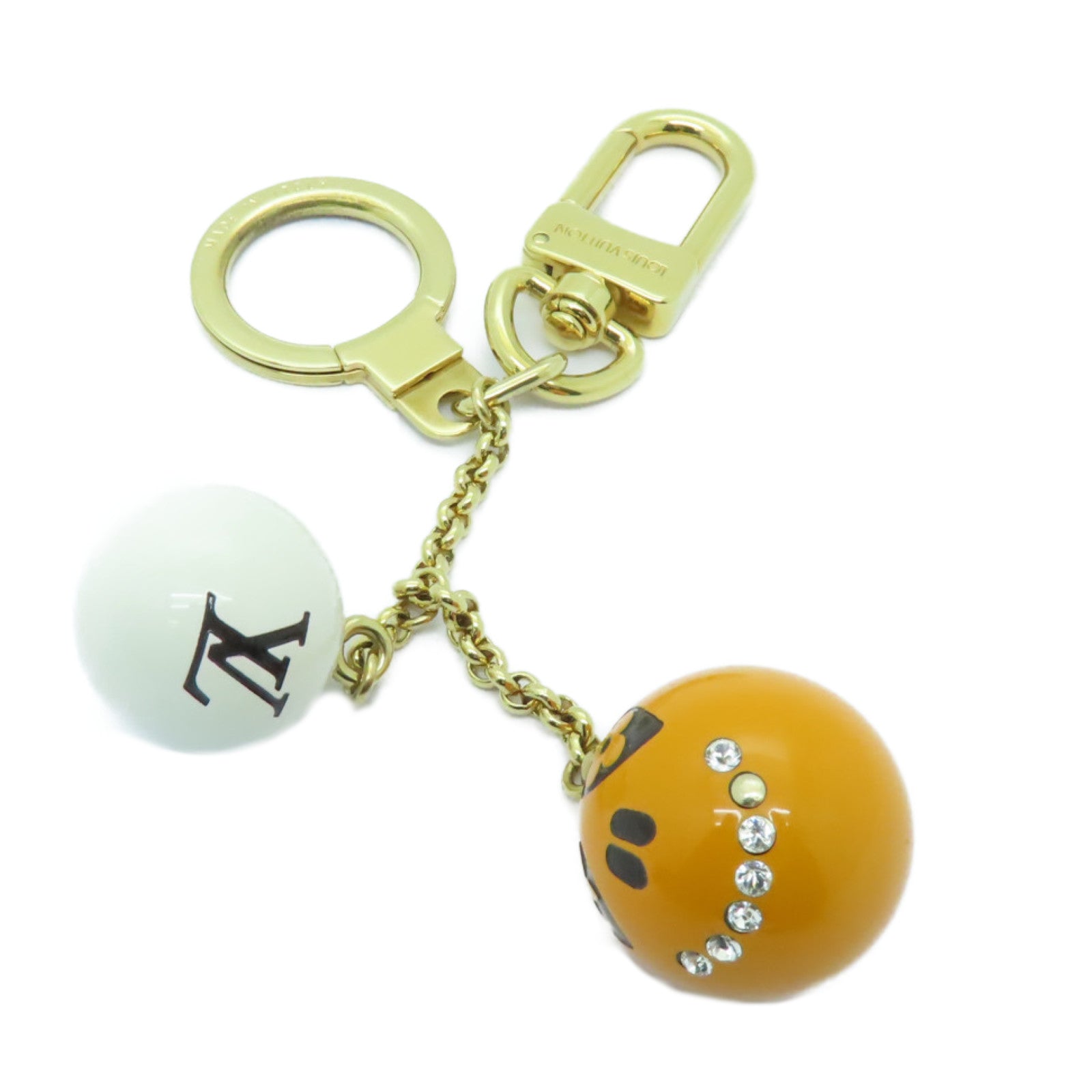 LOUIS VUITTON PVC/Metal Key Ring金扣鎖匙扣橙色/白色