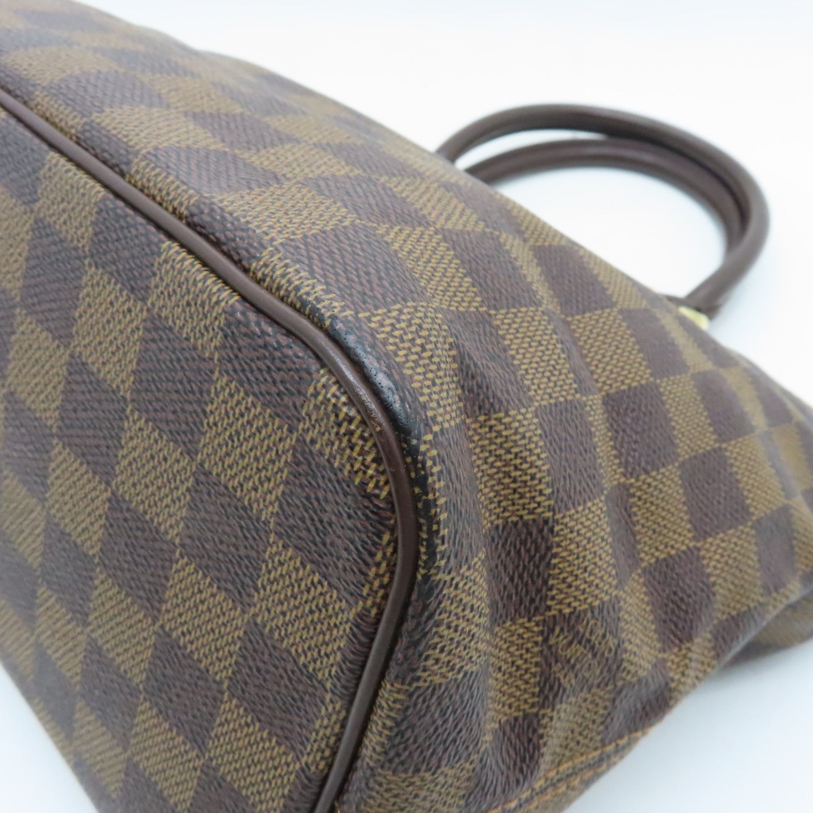 LOUIS VUITTON Damier Saleya PM金扣手挽袋啡色