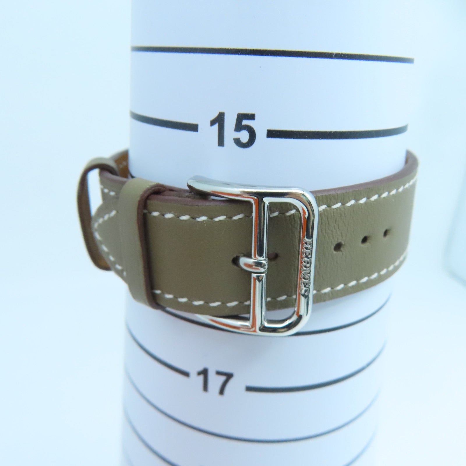 HERMES Cape Cod Watch不鏽鋼/Swift皮革帶手錶石英機芯大象灰
