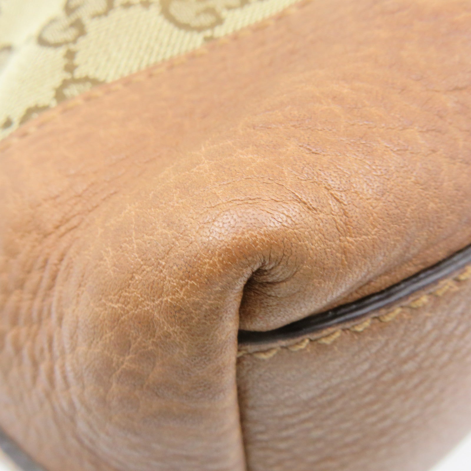 GUCCI GG Canvas Shoulder Bag Brown