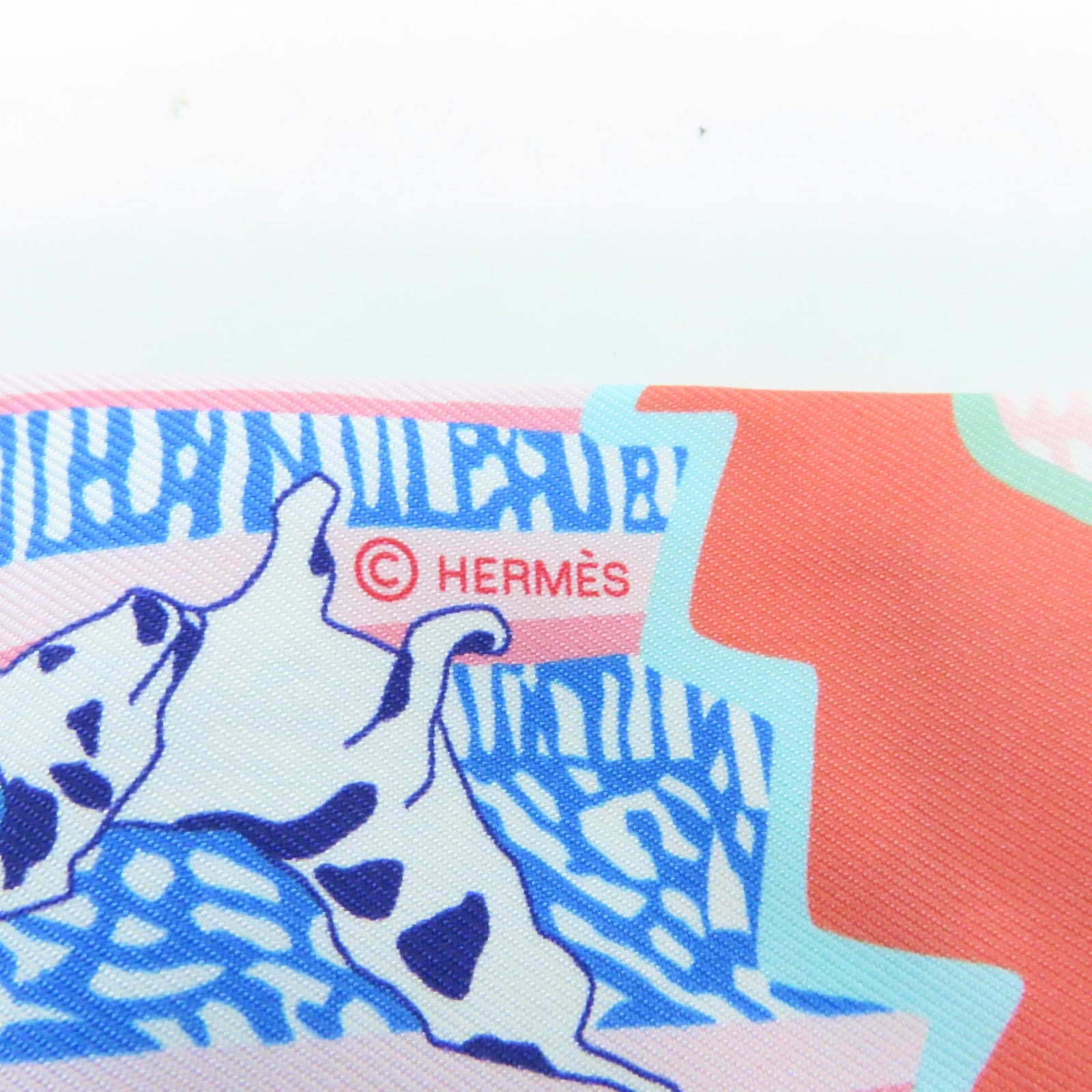 HERMES 【激減優惠】絲質Twilly絲巾粉紅色/彩色