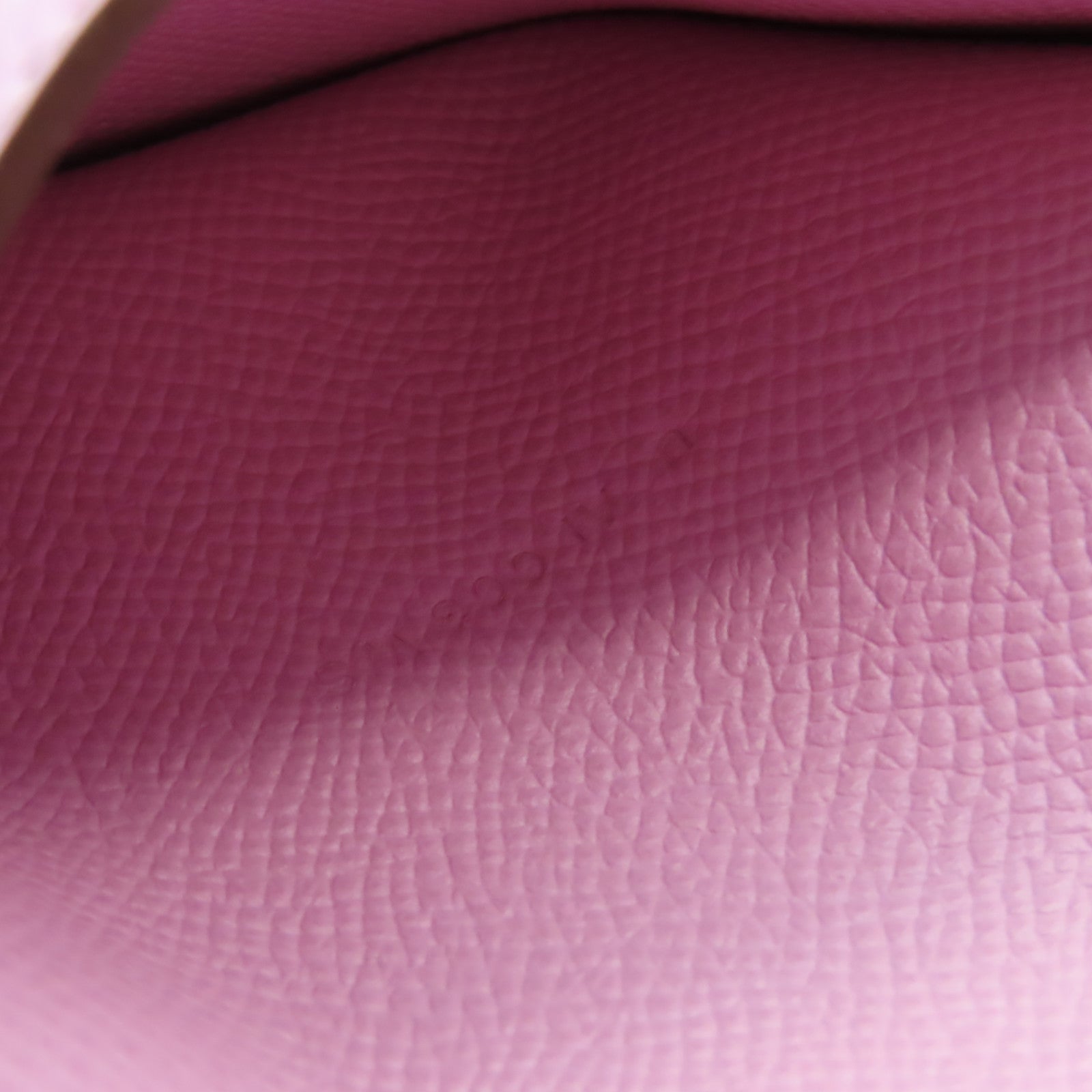 HERMES Togo皮革Bearn Compact銀扣錢包粉紅色