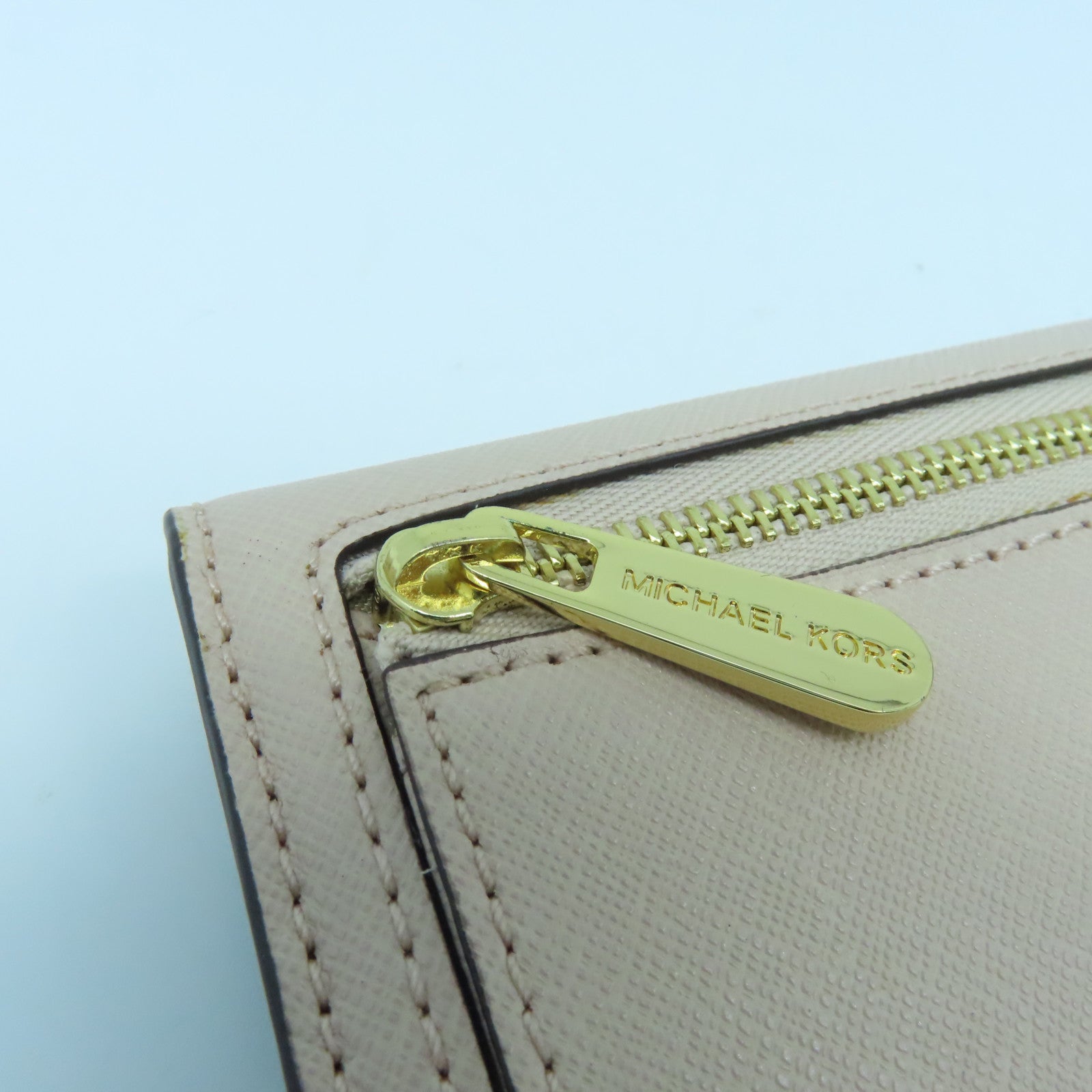 Michael Kors 牛皮皮革Long Wallet金扣長錢包粉紅色