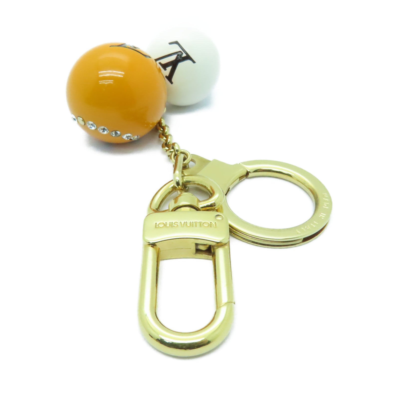 LOUIS VUITTON PVC/Metal Key Ring金扣鎖匙扣橙色/白色