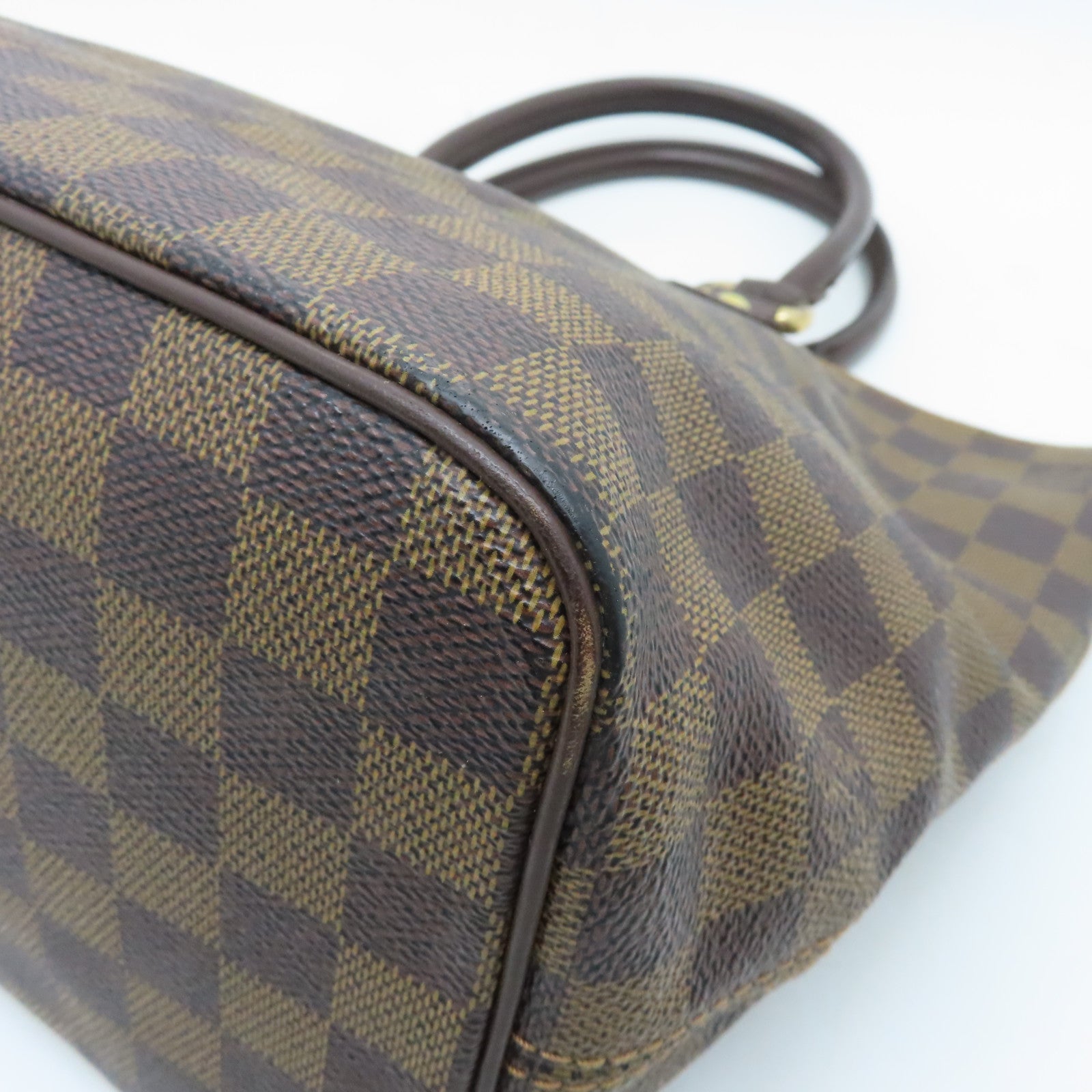 LOUIS VUITTON Damier Saleya PM金扣手挽袋啡色