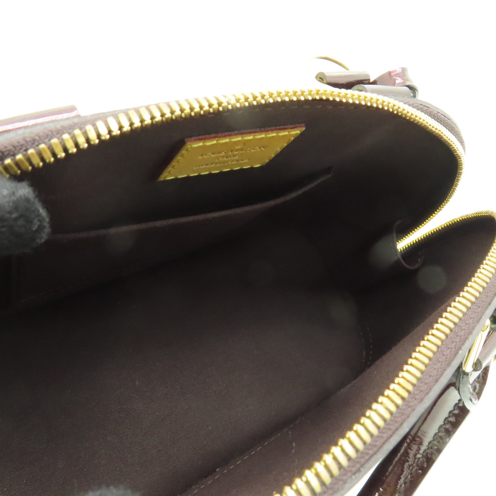 LOUIS VUITTON Monogram Vernis Alma BB gold buckle shoulder shoulder dual-purpose bag wine red