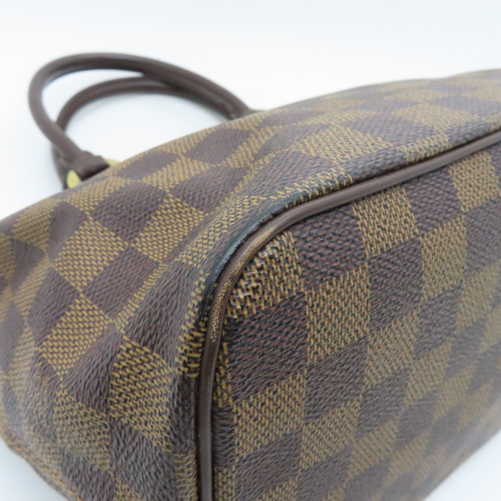 LOUIS VUITTON Damier Saleya PM金扣手挽袋啡色