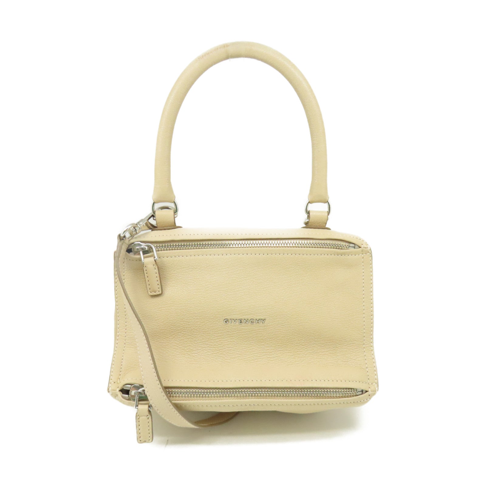GIVENCHY 牛皮皮革Pandora 2Way Shoulder Bag手挽肩背兩用袋杏色