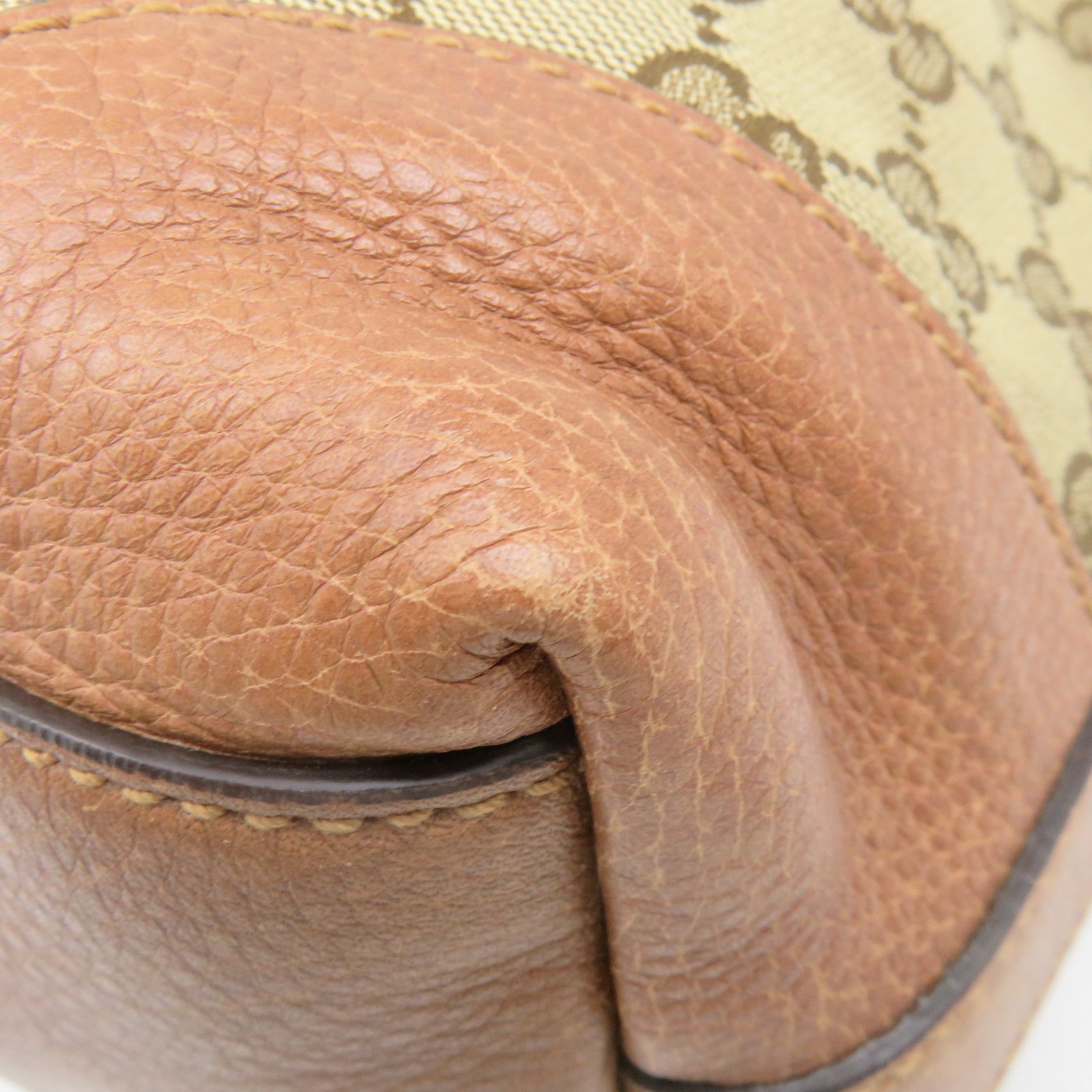GUCCI GG Canvas Shoulder Bag Brown