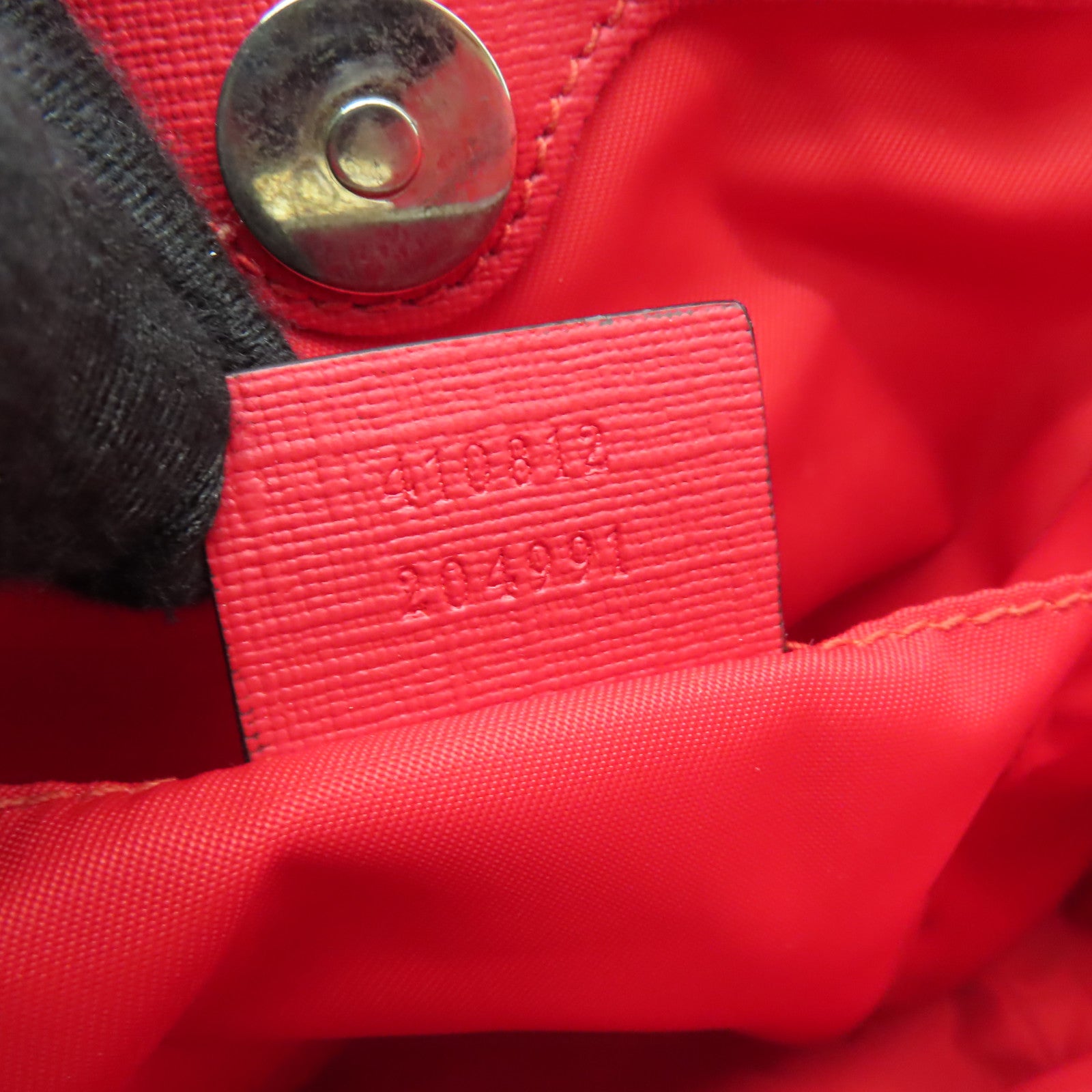 GUCCI 塗層帆布Handbag銀扣手挽袋啡色/紅色