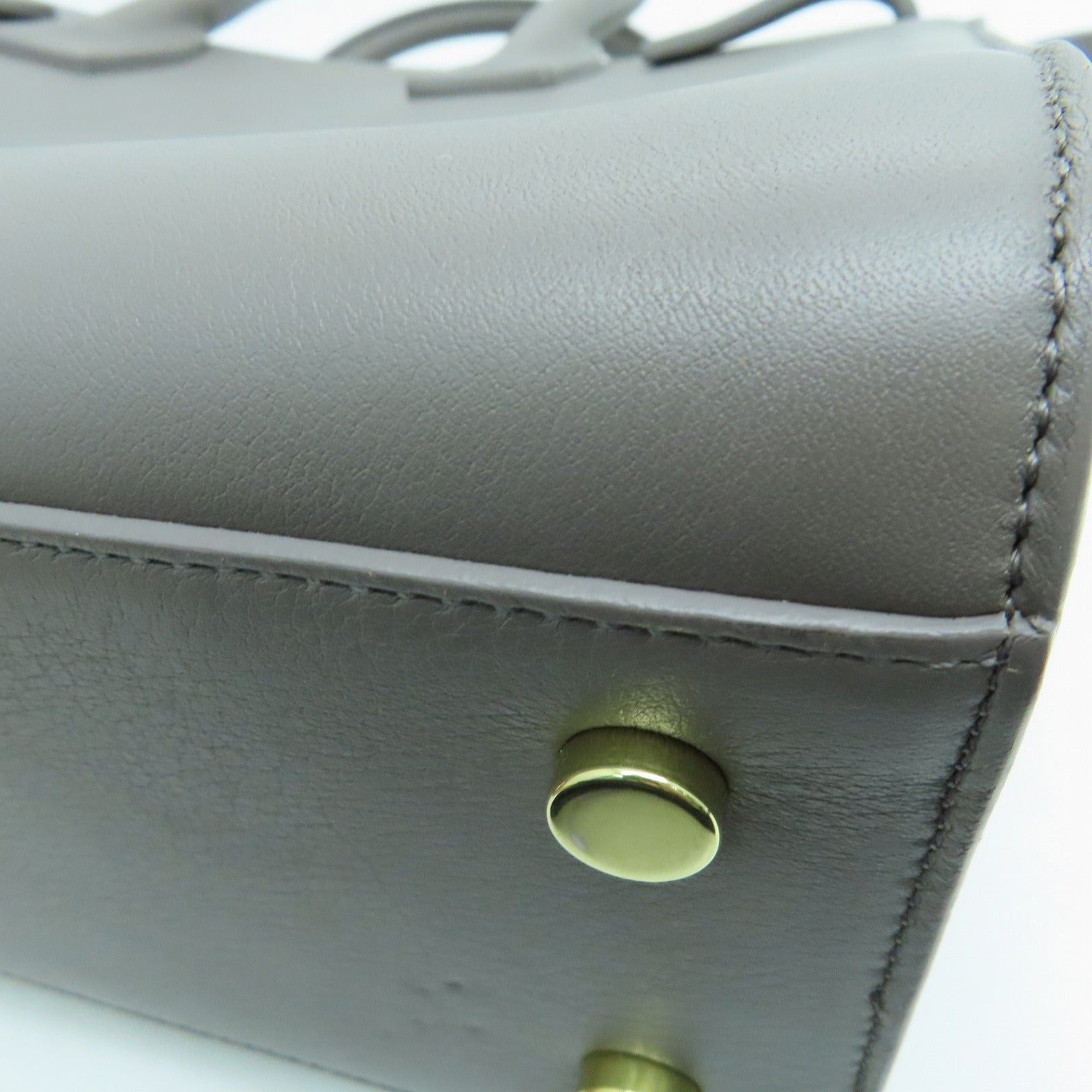 SAINT LAURENT 牛皮皮革Sac De Jour金扣手挽肩背兩用袋灰色