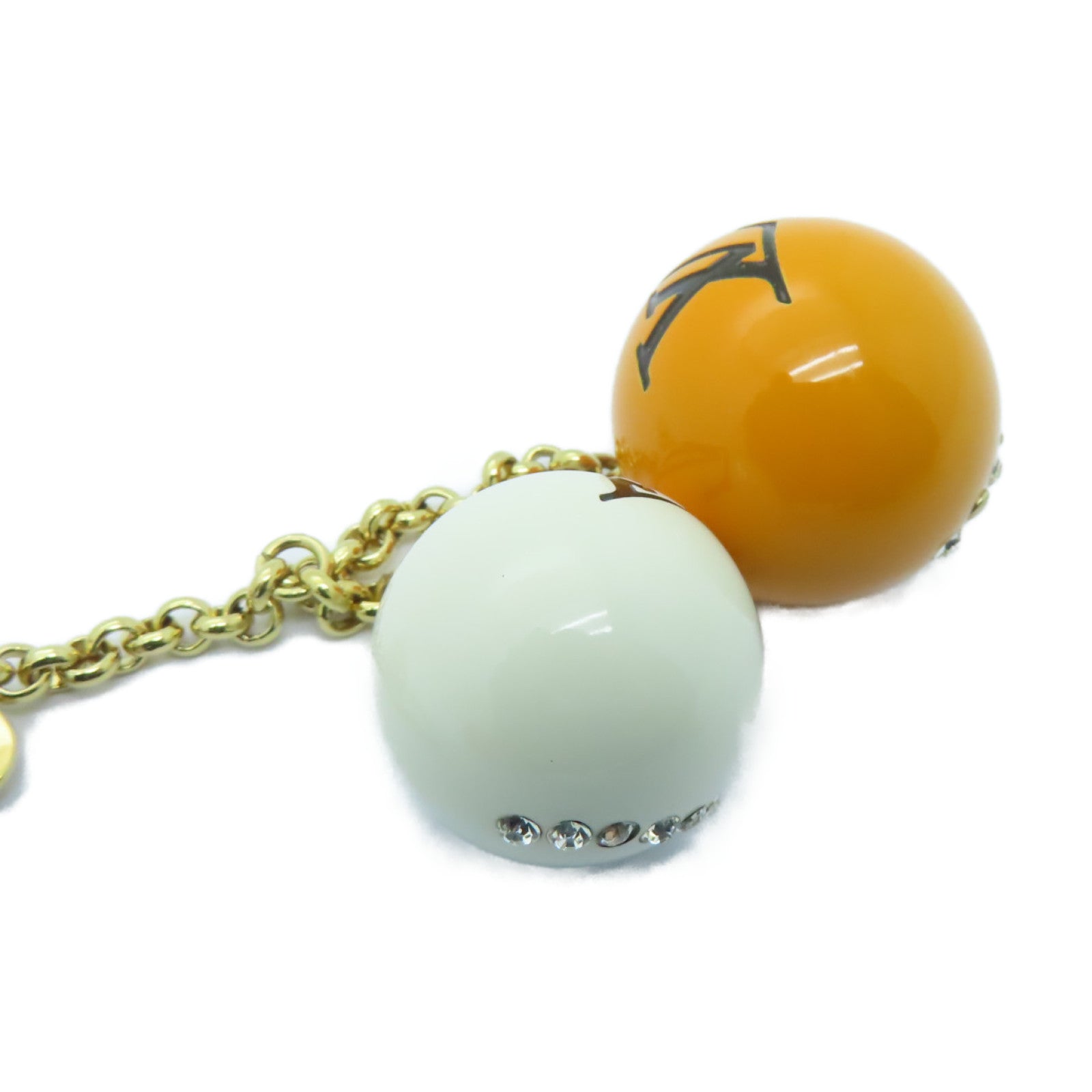 LOUIS VUITTON PVC/Metal Key Ring金扣鎖匙扣橙色/白色