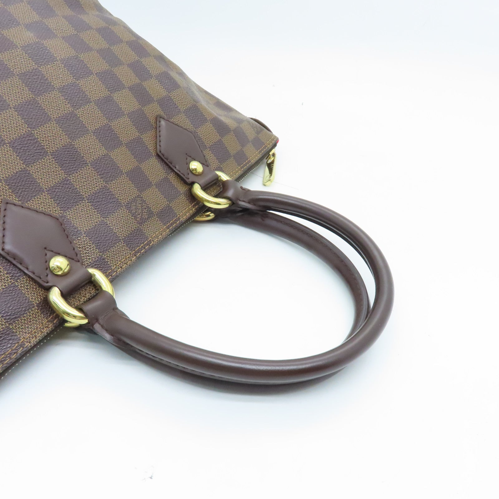 LOUIS VUITTON Damier Saleya PM金扣手挽袋啡色
