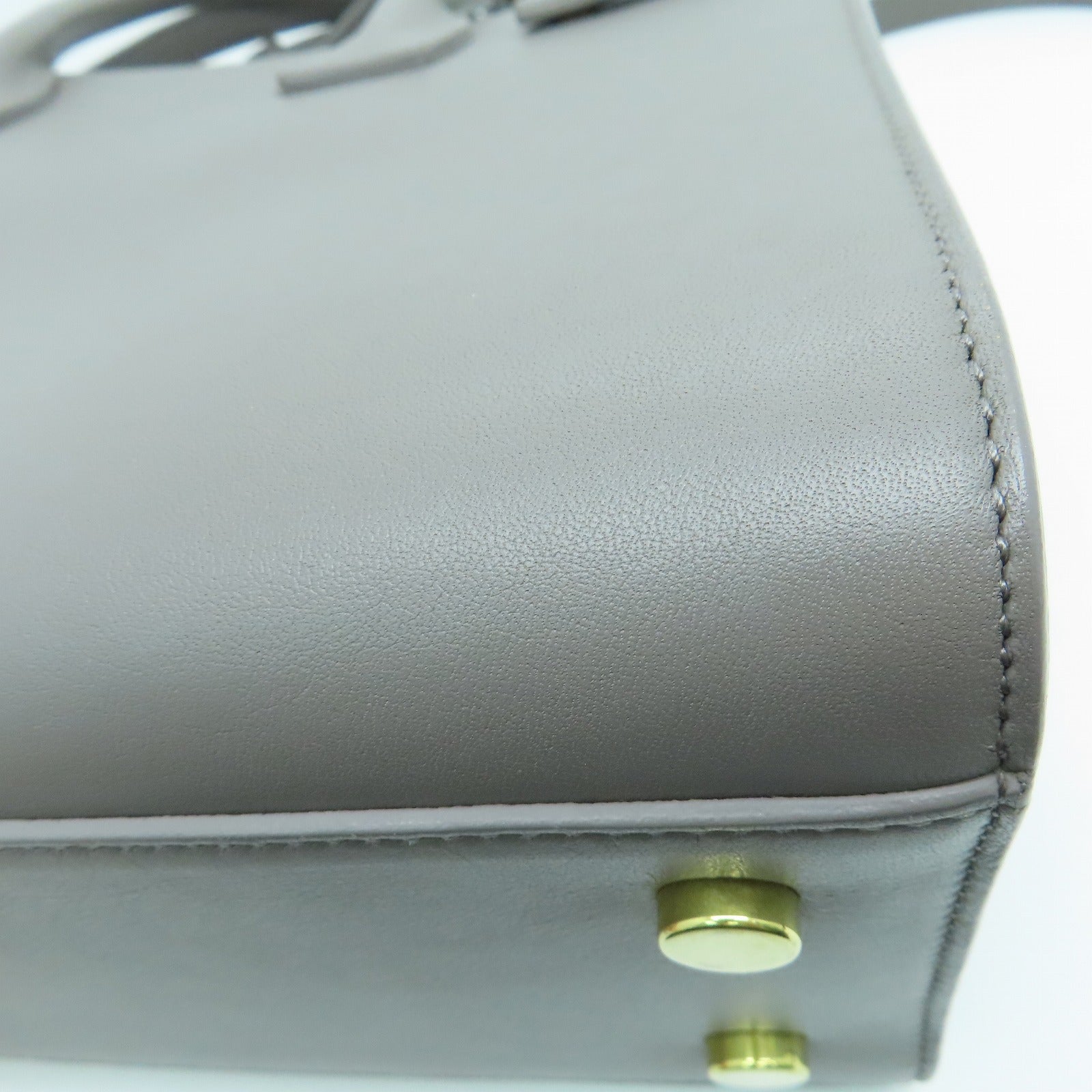 SAINT LAURENT 牛皮皮革Sac De Jour金扣手挽肩背兩用袋灰色