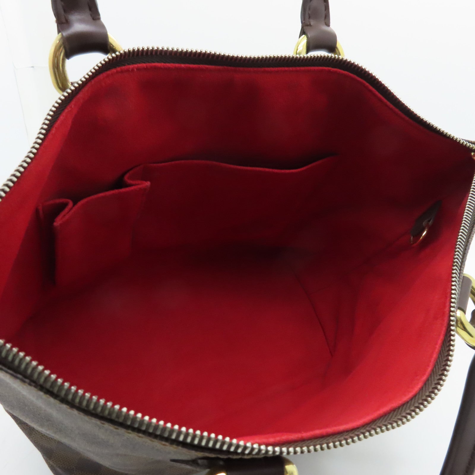 LOUIS VUITTON Damier Saleya PM金扣手挽袋啡色