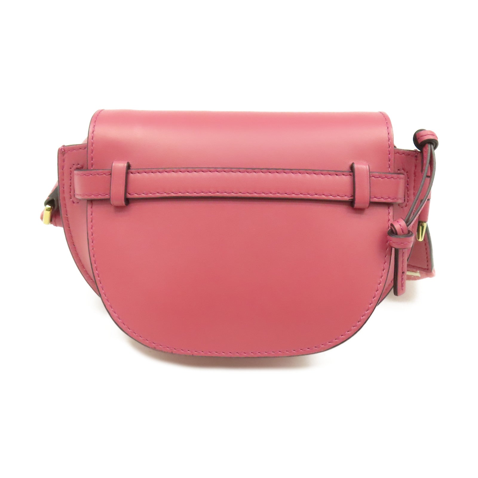 LOEWE 牛皮皮革Mini Gate Dual Bag金扣手挽肩背兩用袋粉紅色