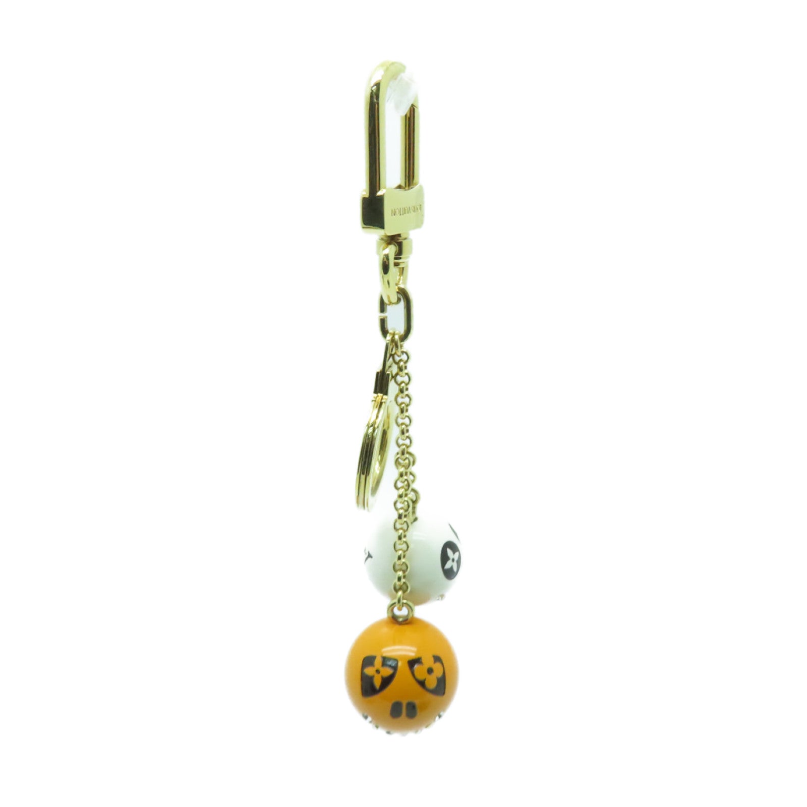 LOUIS VUITTON PVC/Metal Key Ring金扣鎖匙扣橙色/白色