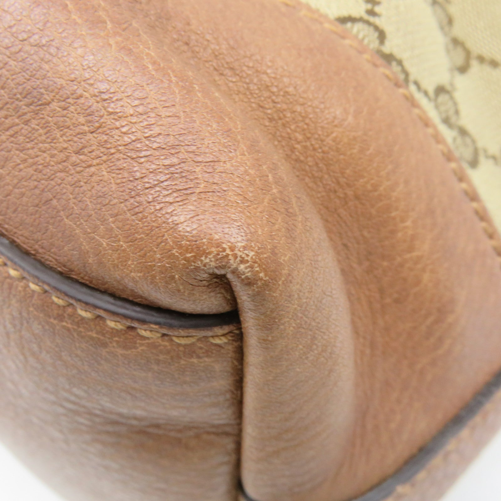GUCCI GG Canvas Shoulder Bag Brown