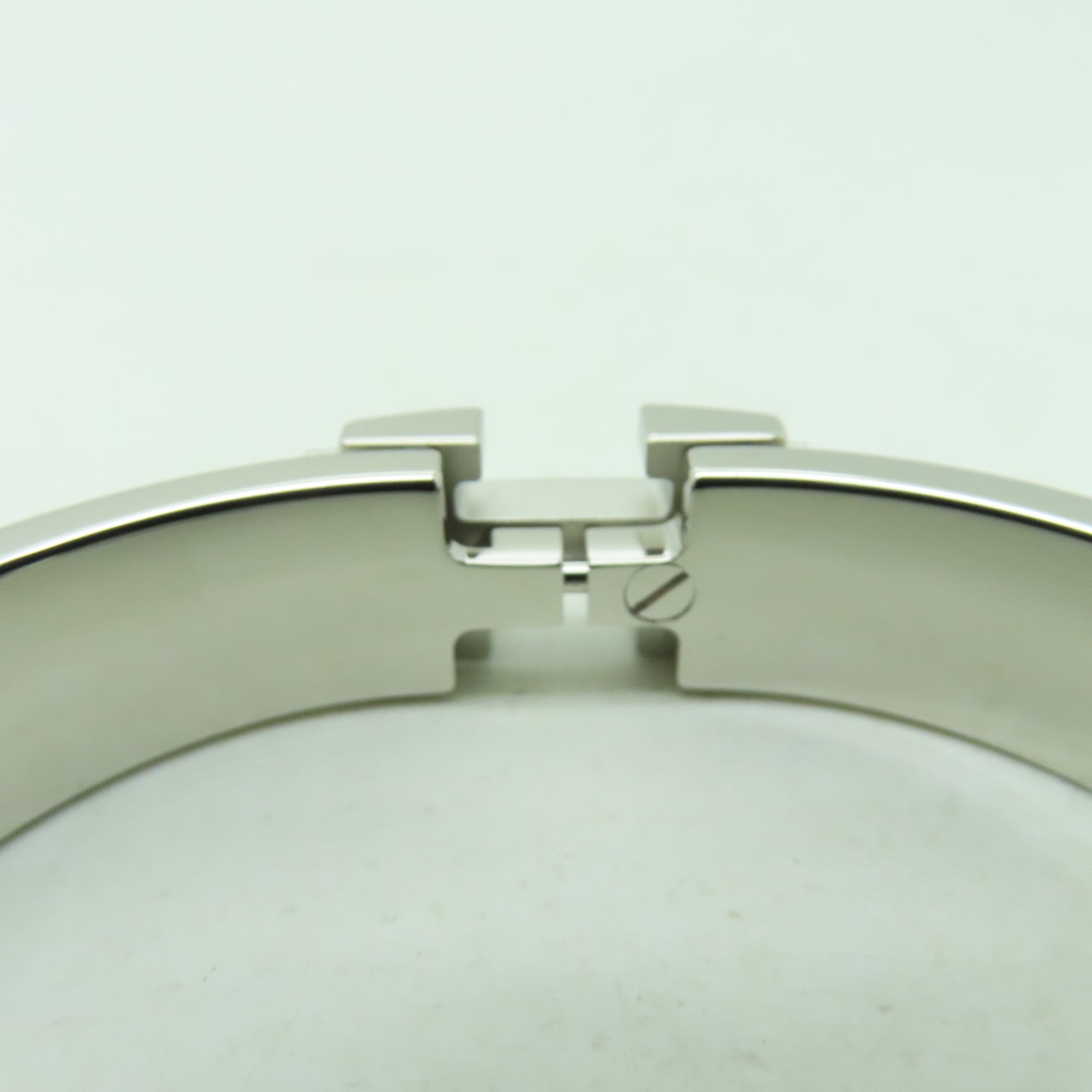 HERMES 金屬/琺瑯Clic H Bracelet銀扣手鐲淺藍色/彩色