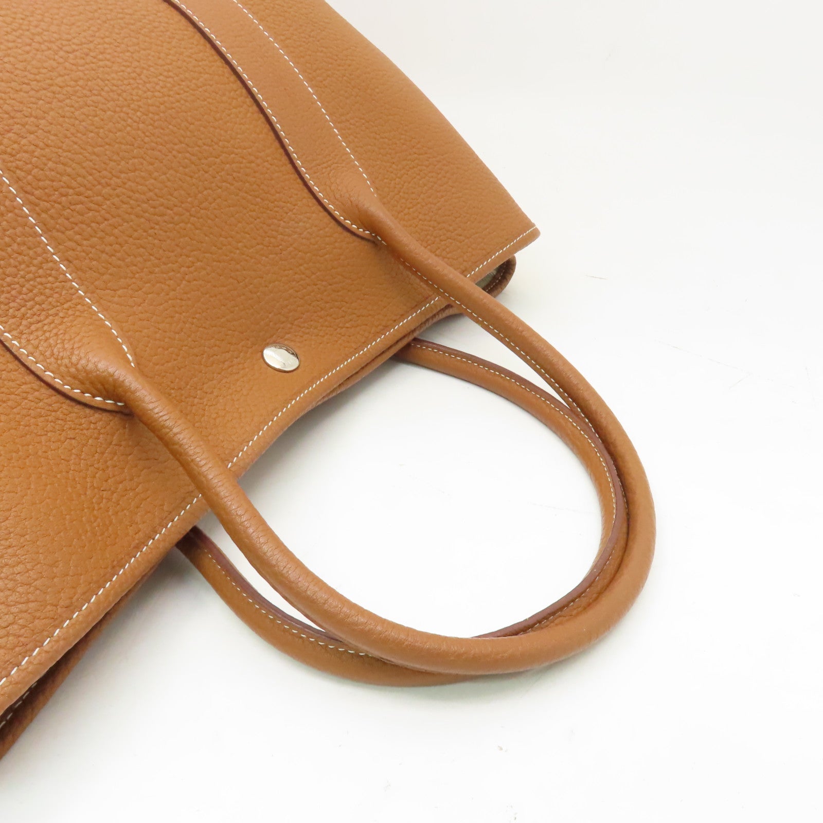 HERMES Negonda皮革Garden Party PM銀扣手挽袋啡色