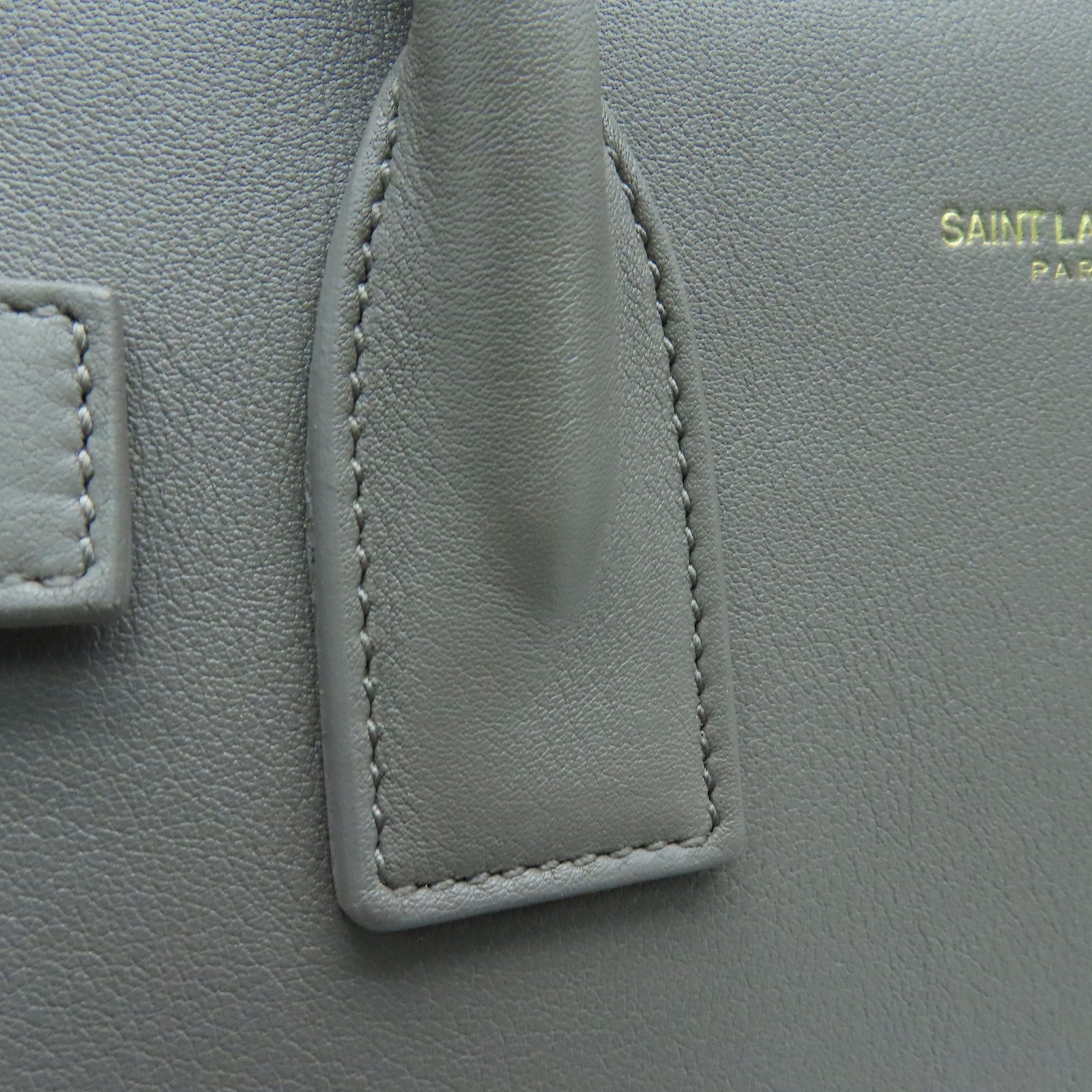 SAINT LAURENT 牛皮皮革Sac De Jour金扣手挽肩背兩用袋灰色