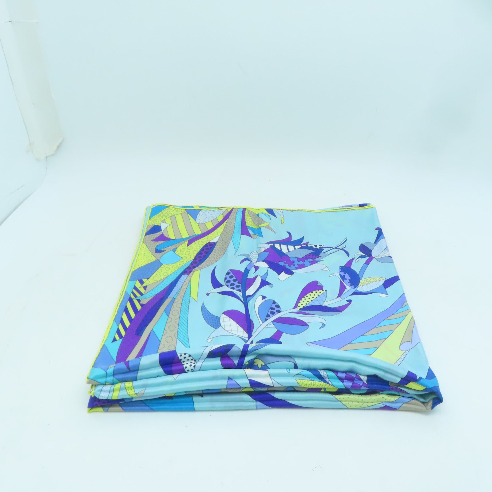 HERMES 絲質Scarf 140x140絲巾藍色/黃色