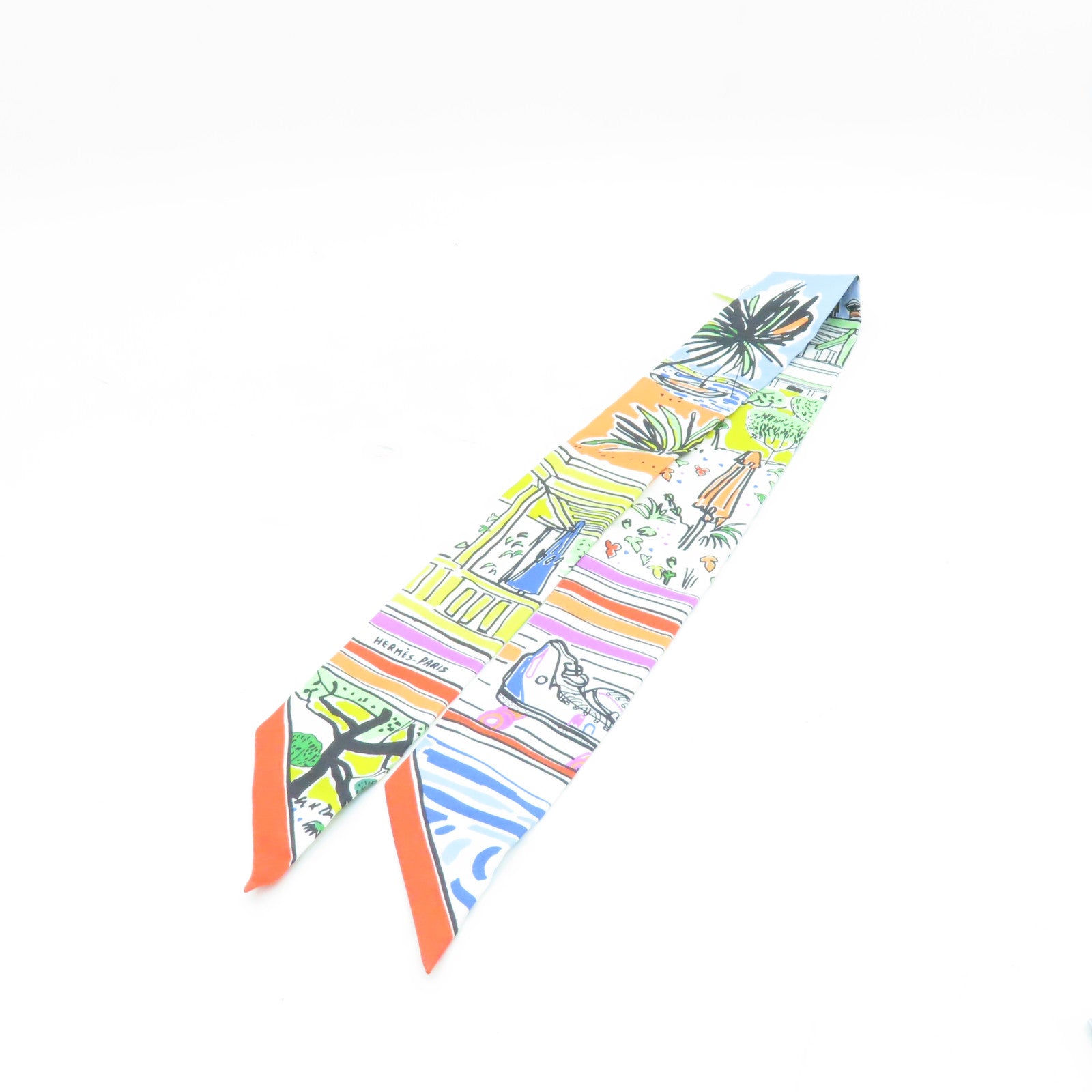 HERMES 【激減優惠】絲質Twilly絲巾彩色