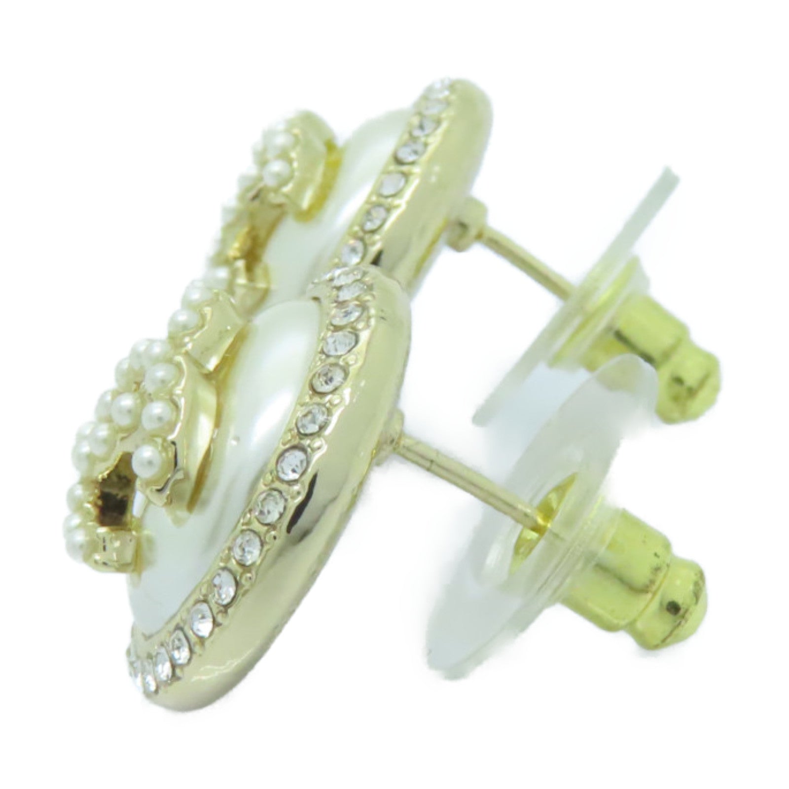 CHANEL PVC/金屬Earrings耳環金色/白色