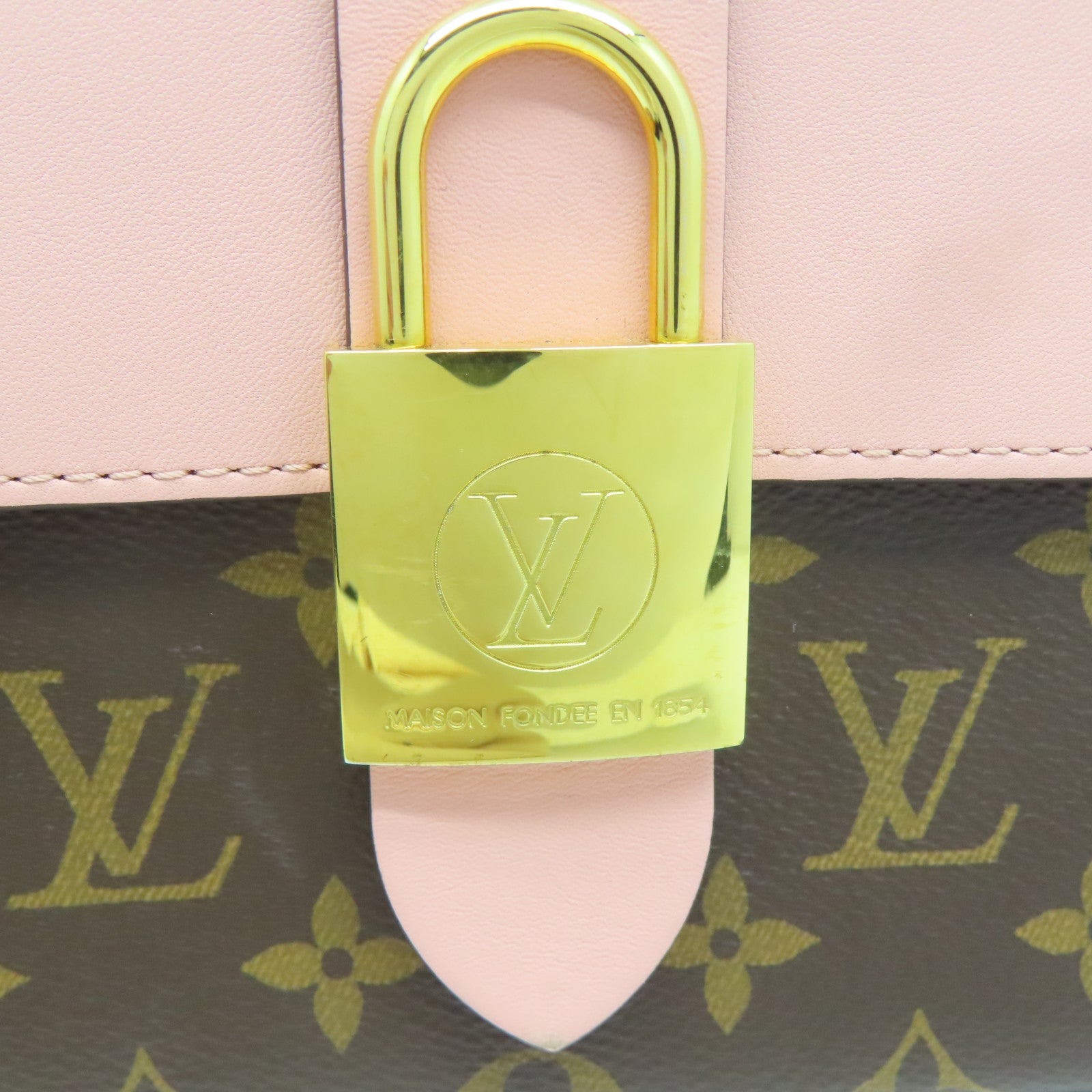 LOUIS VUITTON Monogram Locky BB金扣手挽肩背兩用袋粉紅色/啡色