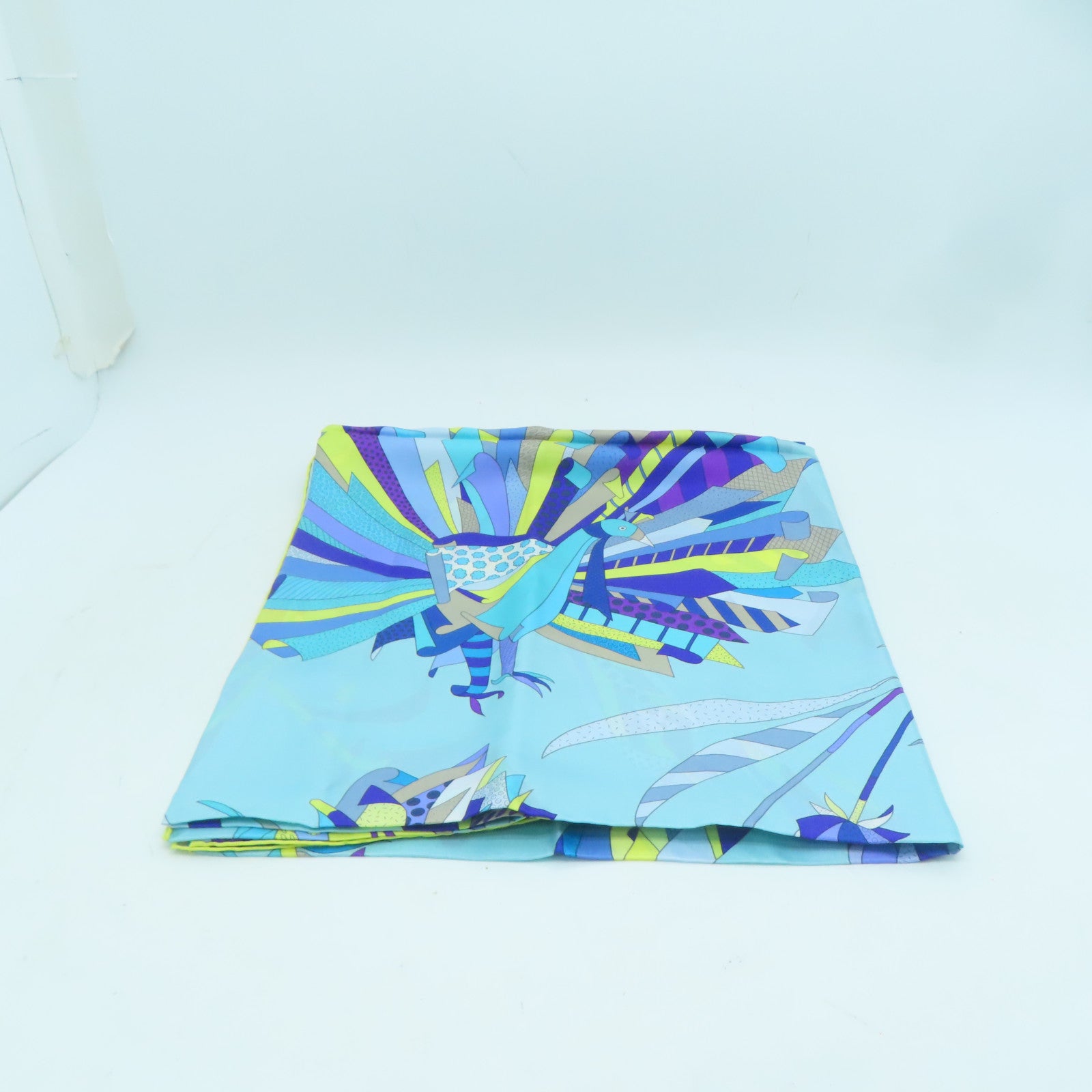 HERMES 絲質Scarf 140x140絲巾藍色/黃色