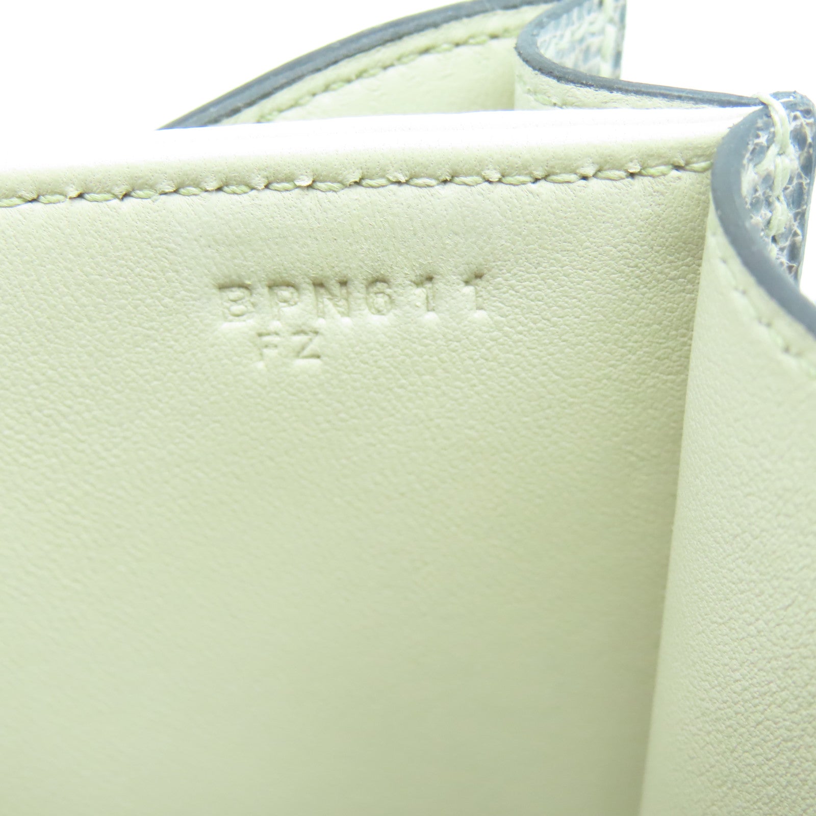 HERMES 蜥蝪皮革Mini Constance金扣肩背袋米色/啡色