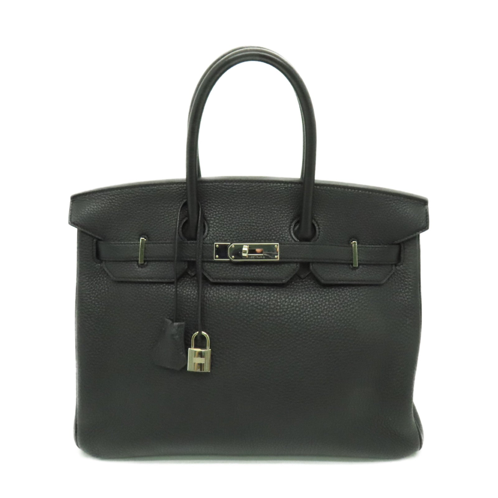 HERMES Togo皮革Birkin 35銀扣手挽袋Noir黑色