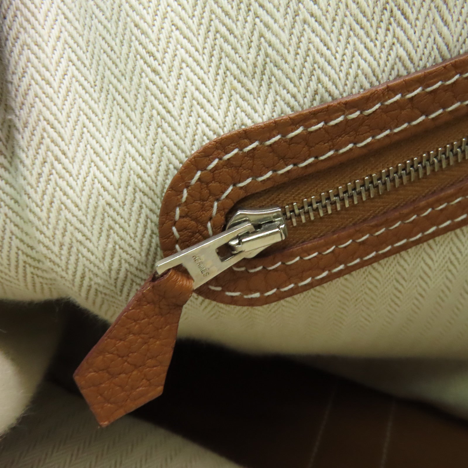 HERMES Negonda皮革Garden Party PM銀扣手挽袋啡色