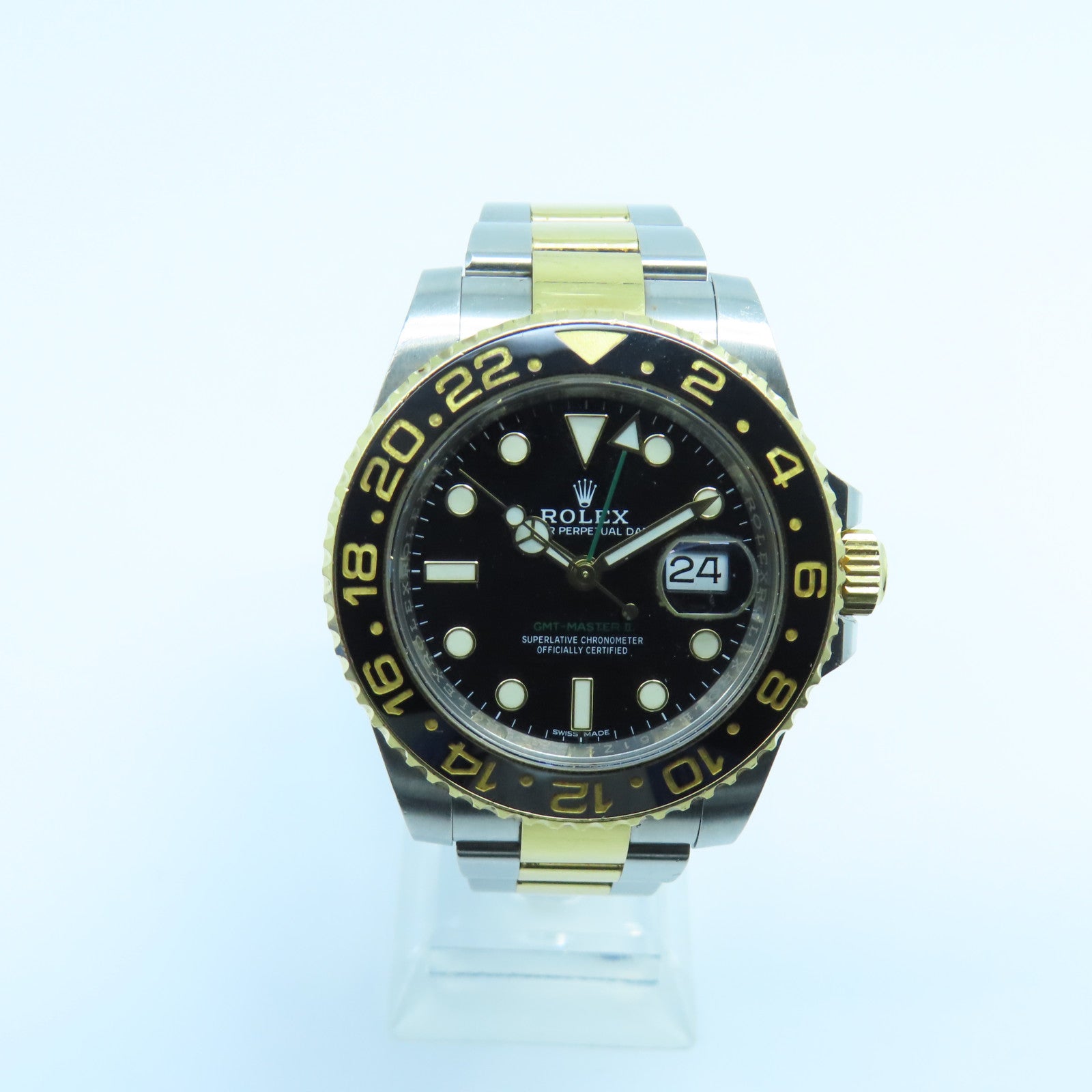 ROLEX GMT MasterⅡ18K黃金/不鏽鋼手錶自動機芯黑色/金色/銀色