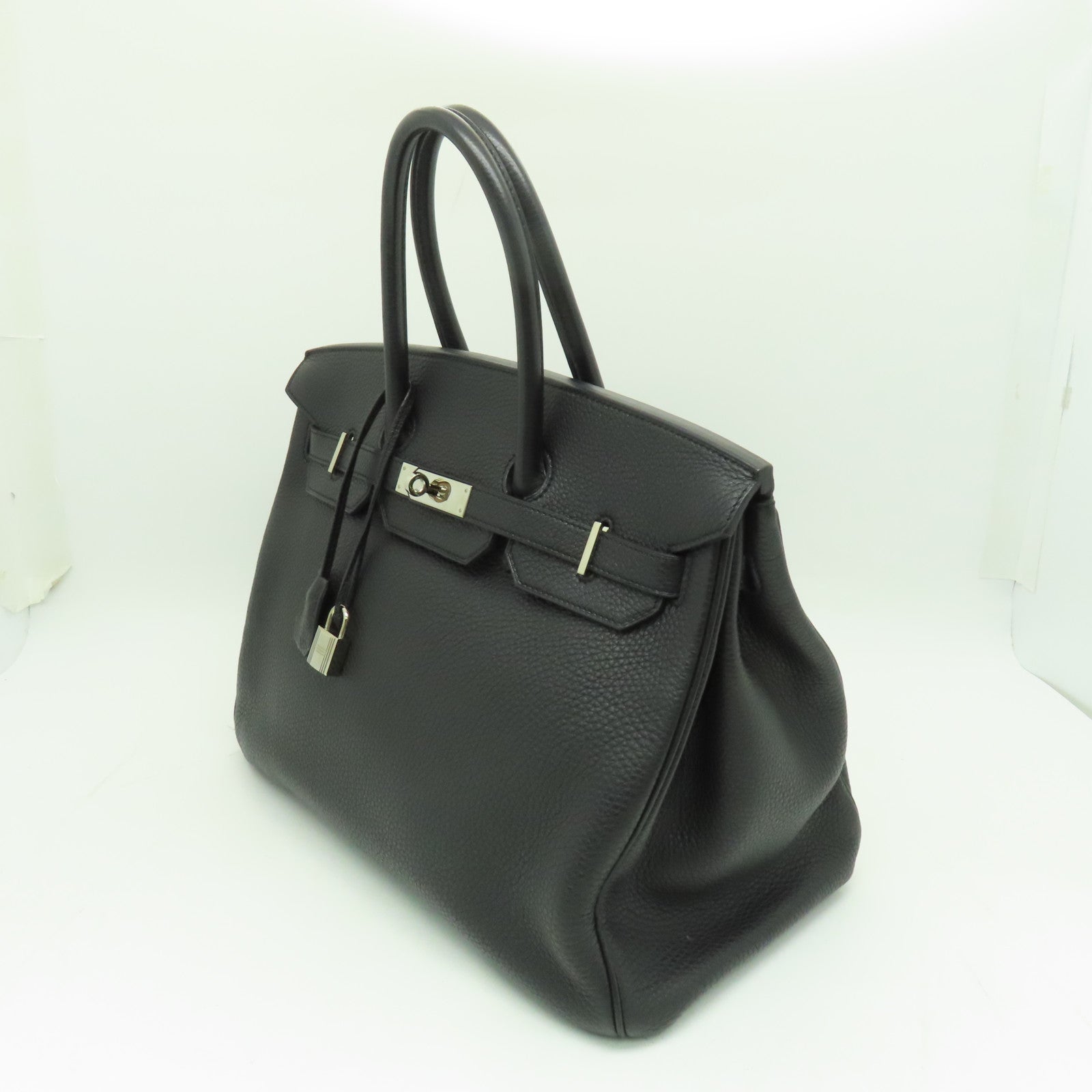 HERMES Togo皮革Birkin 35銀扣手挽袋Noir黑色