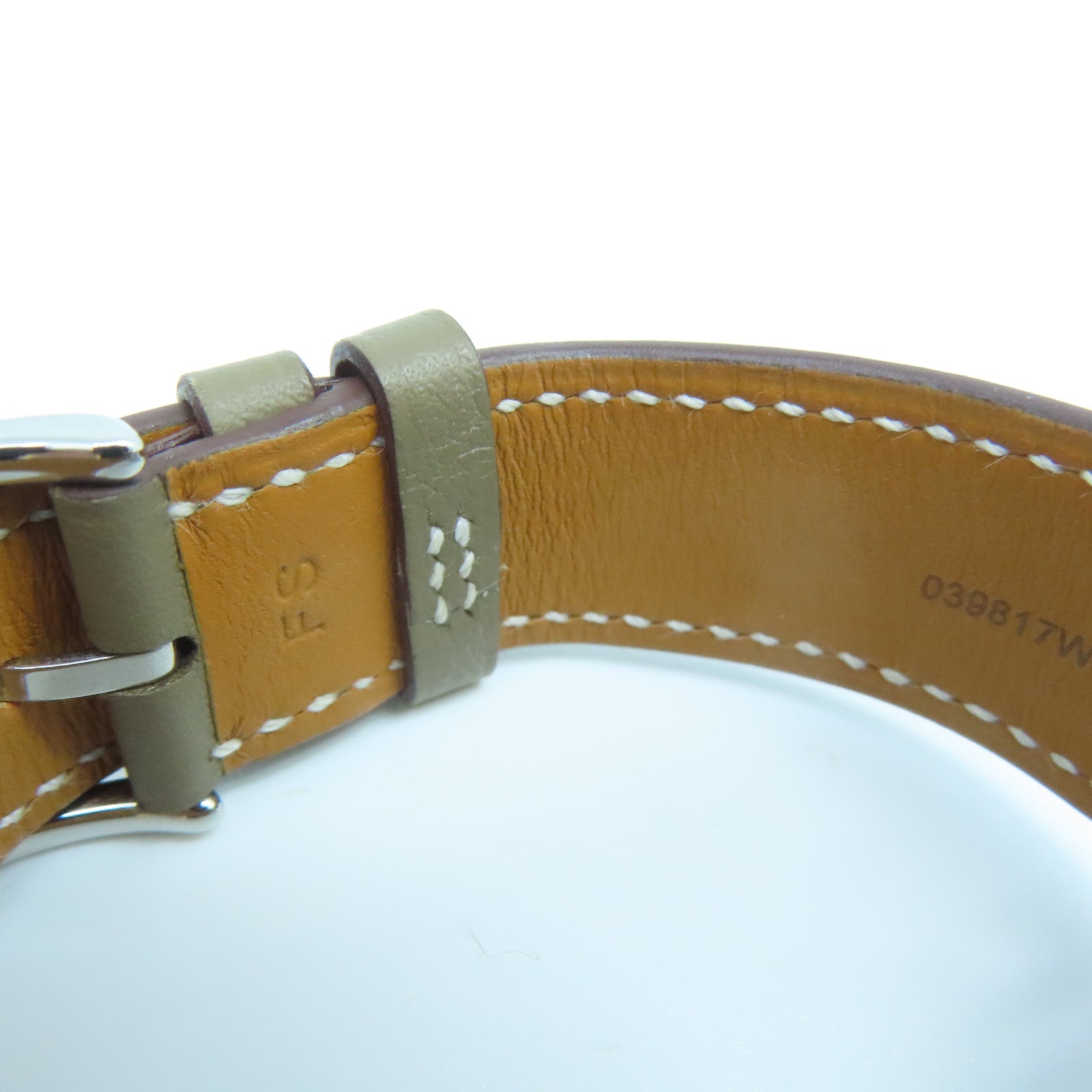 HERMES Cape Cod Watch不鏽鋼/Swift皮革帶手錶石英機芯大象灰