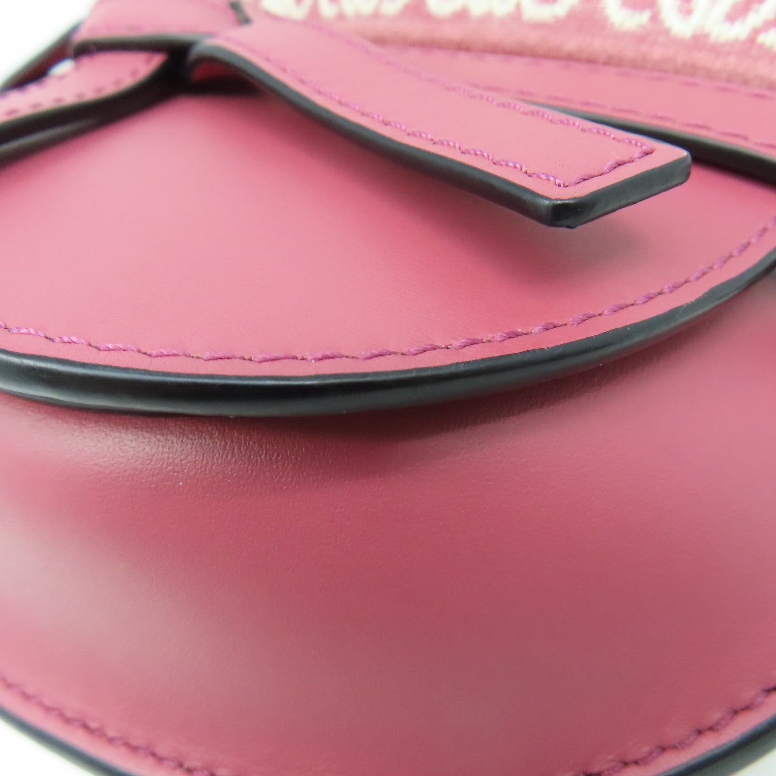 LOEWE 牛皮皮革Mini Gate Dual Bag金扣手挽肩背兩用袋粉紅色